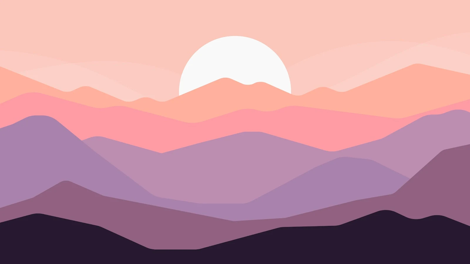 Sunset Over Purple Mountains Minimalist