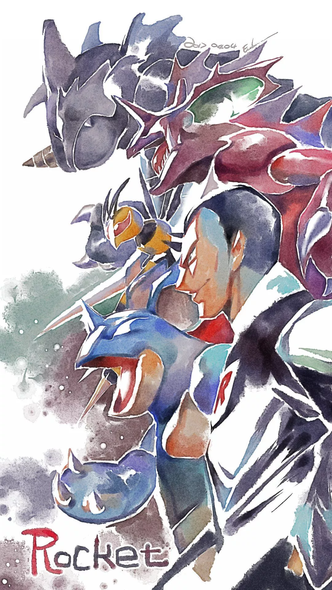 Rocket Boss Giovanni in watercolor