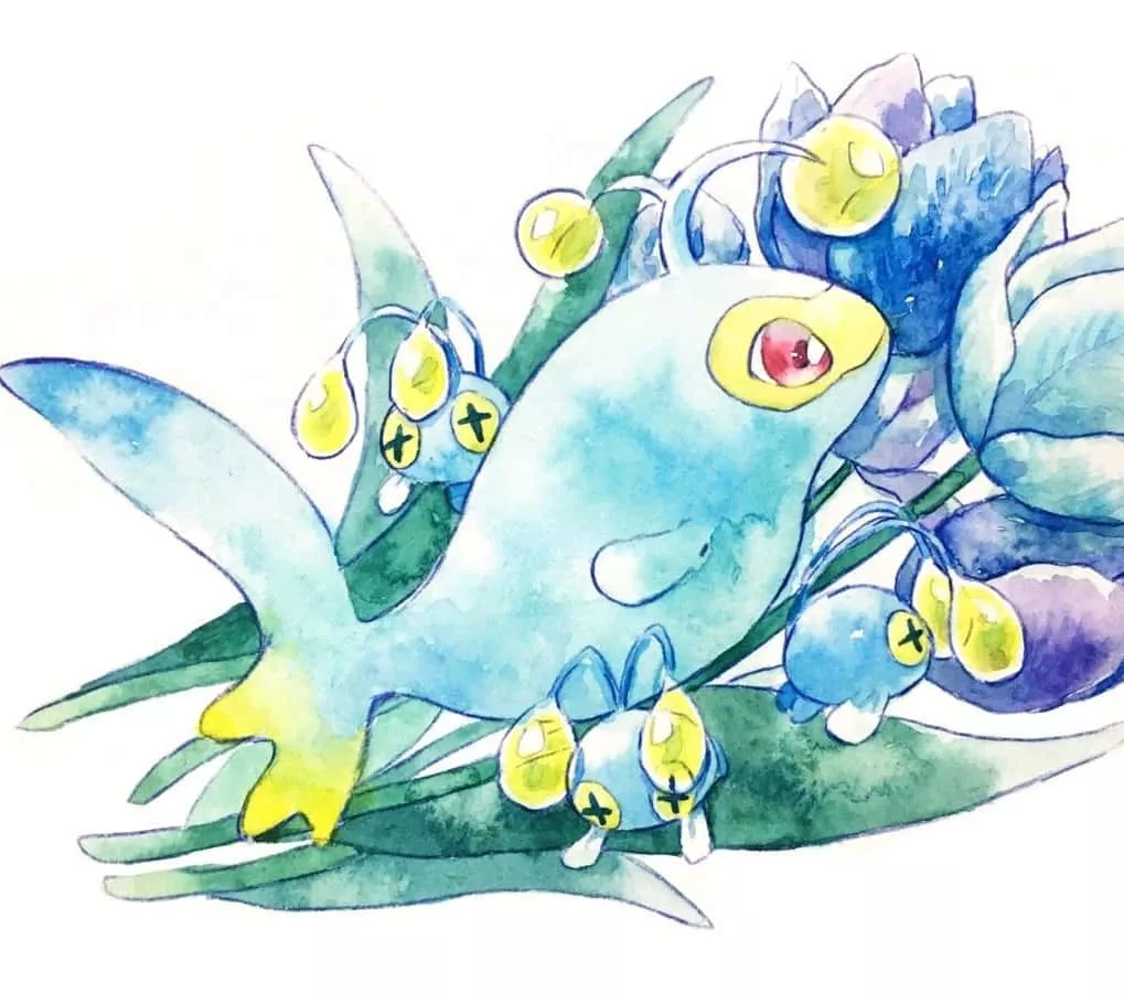 Chinchou Watercolor Artwork Wallpaper