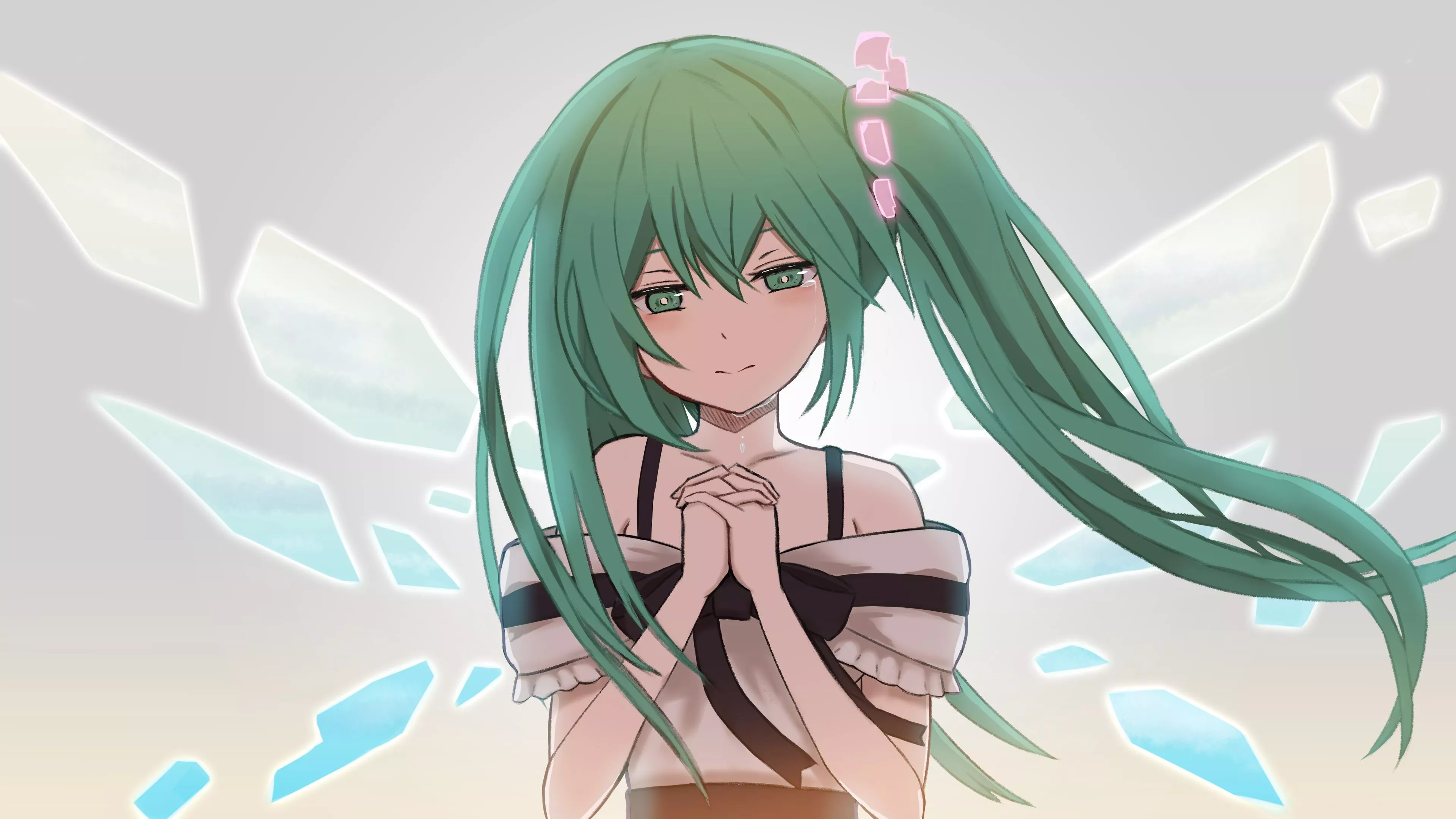 Download Green Hair Hatsune Miku Anime