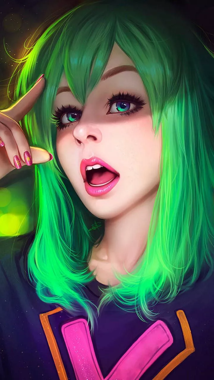 Download Aesthetic Anime Girl Green