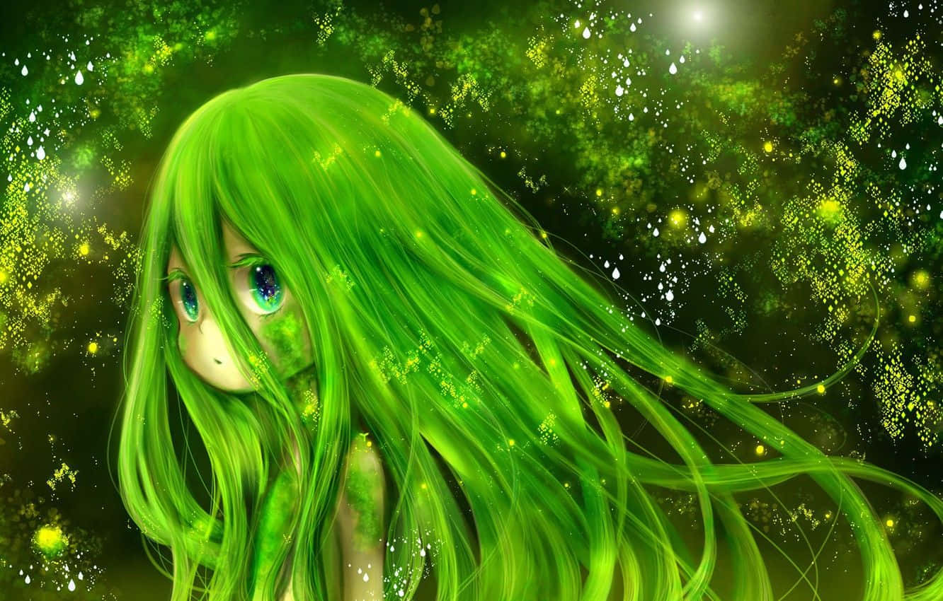 Download Green Anime Girl With Green
