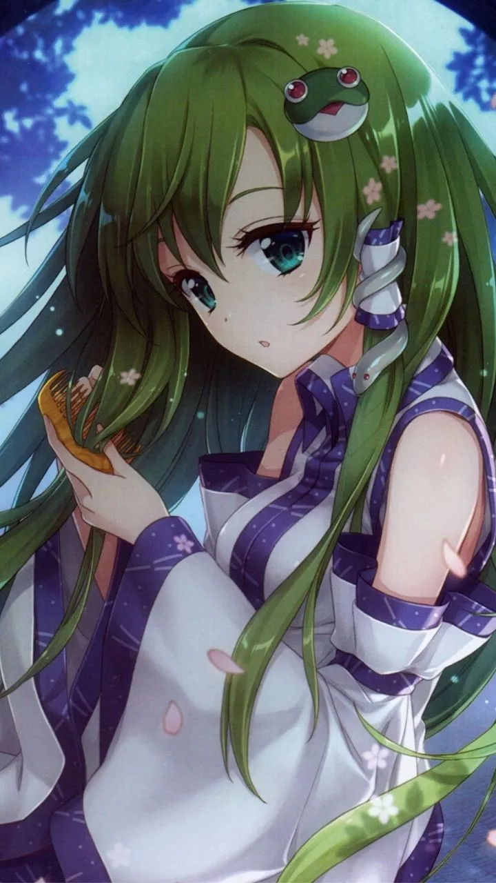 Cute, Sanae Kochiya, Touhou, green hair