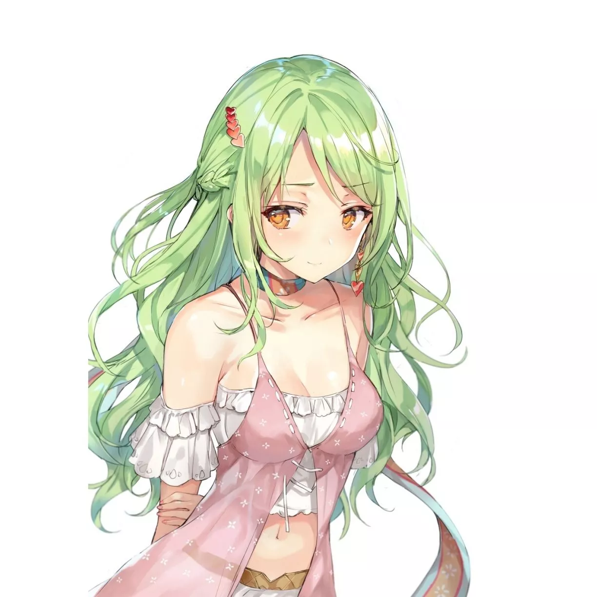 green hair, anime girl
