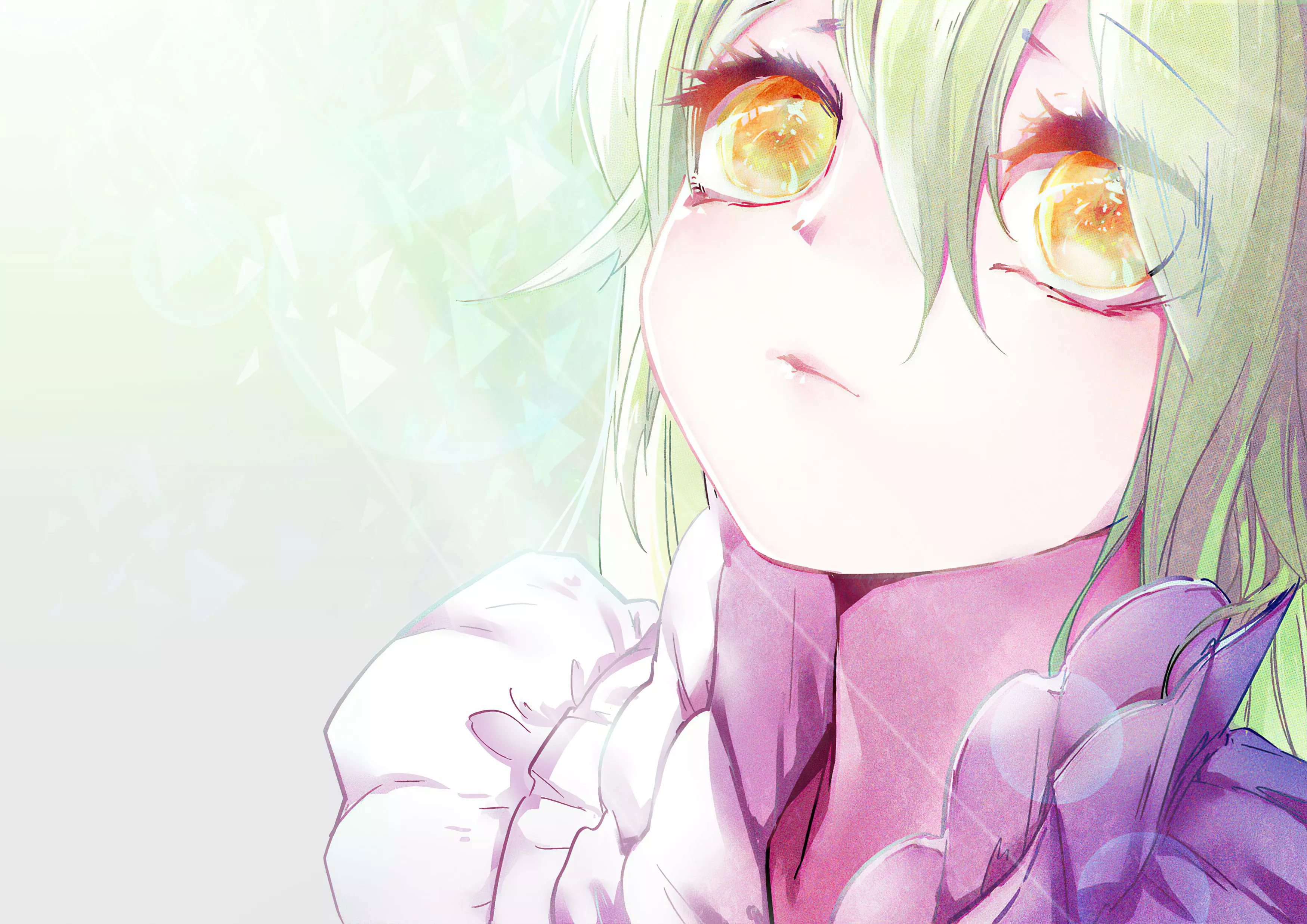 Download Orange Eyes Green Hair Anime