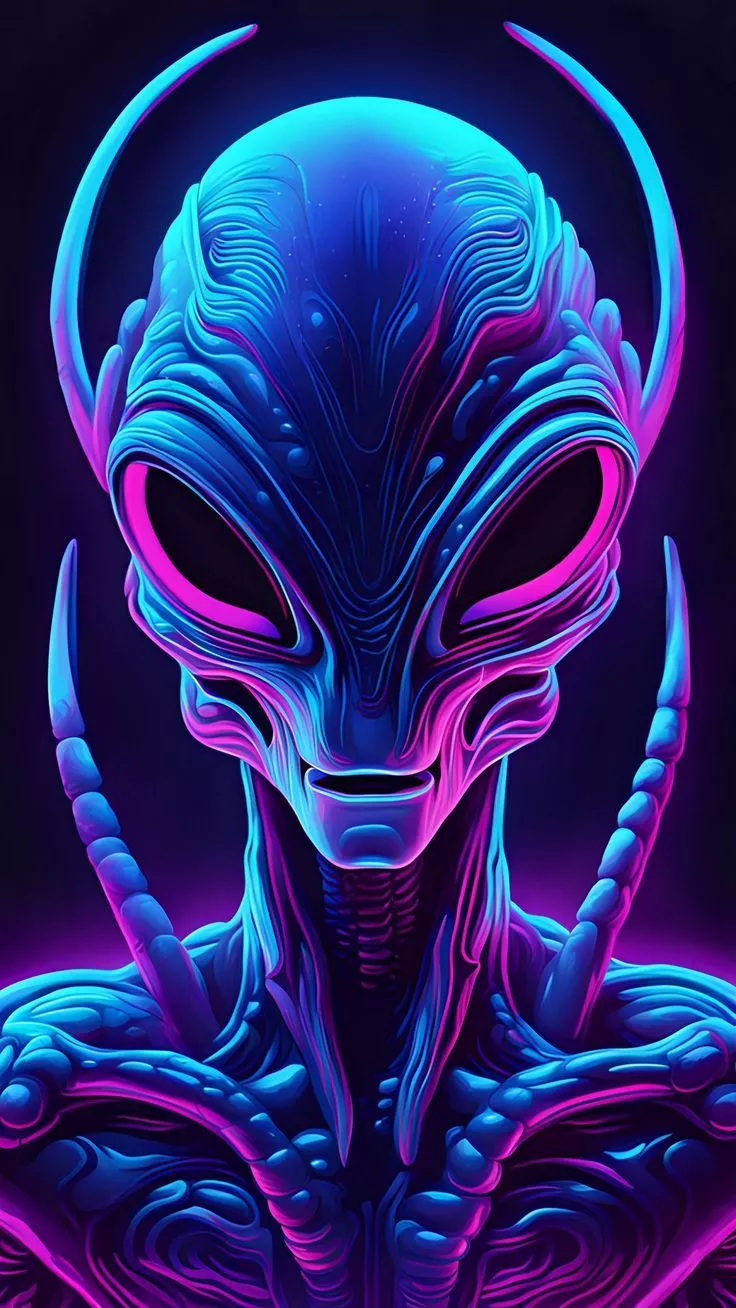 free wallpaper 4K alien, neon