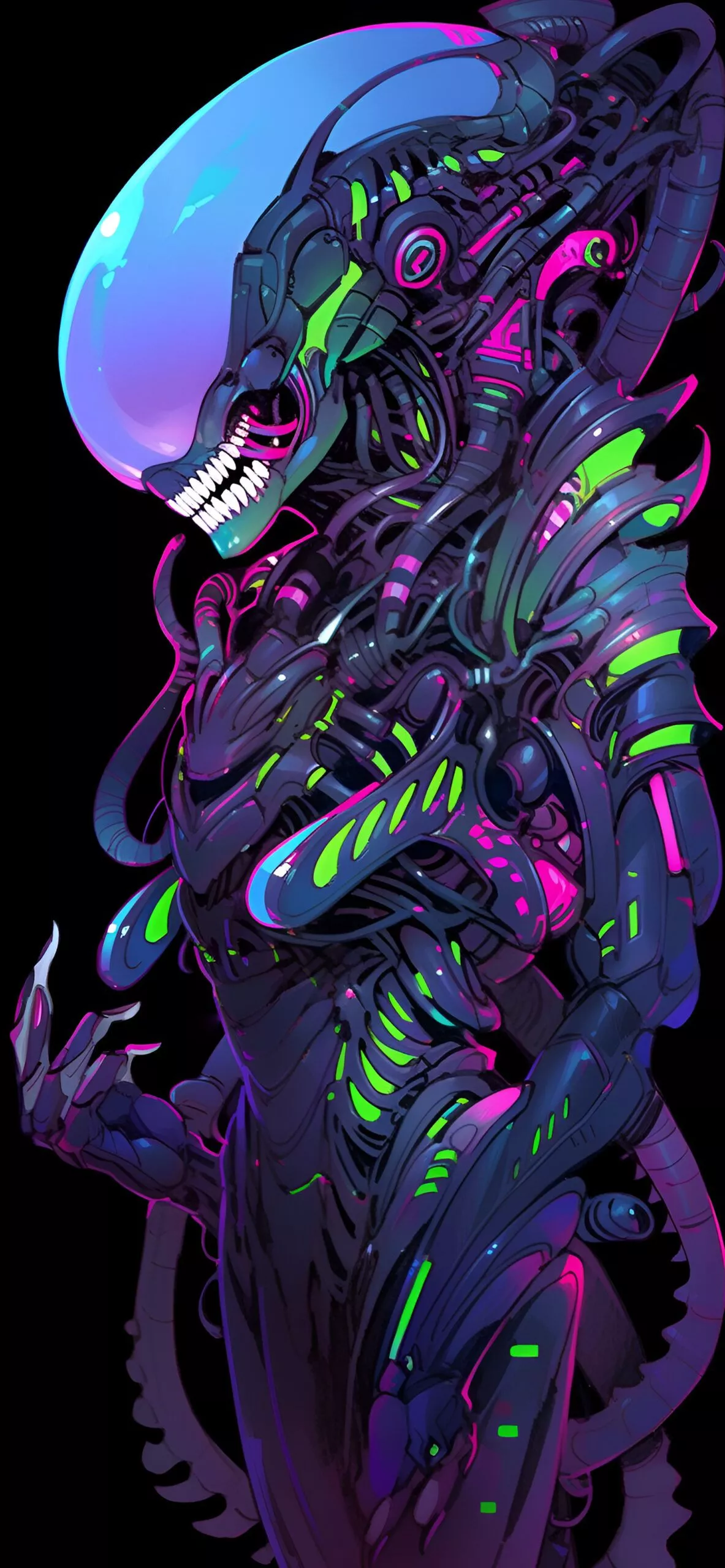 Cyberpunk Alien Illustration Wallpaper