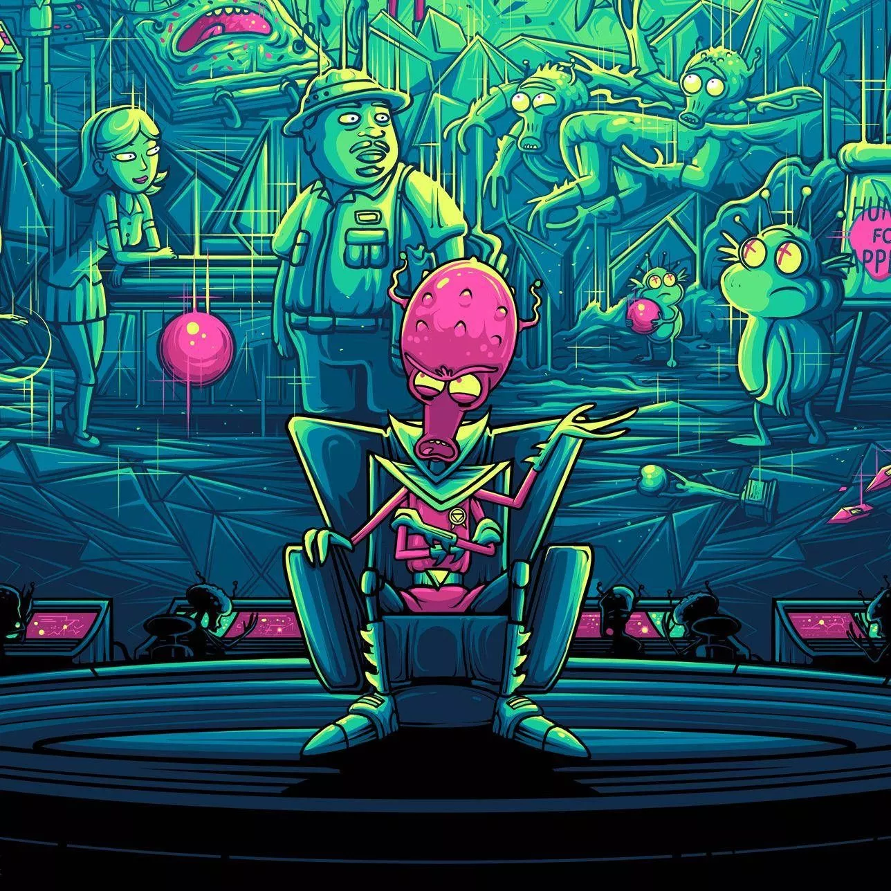 Download Purple Alien Rick And Morty 4K