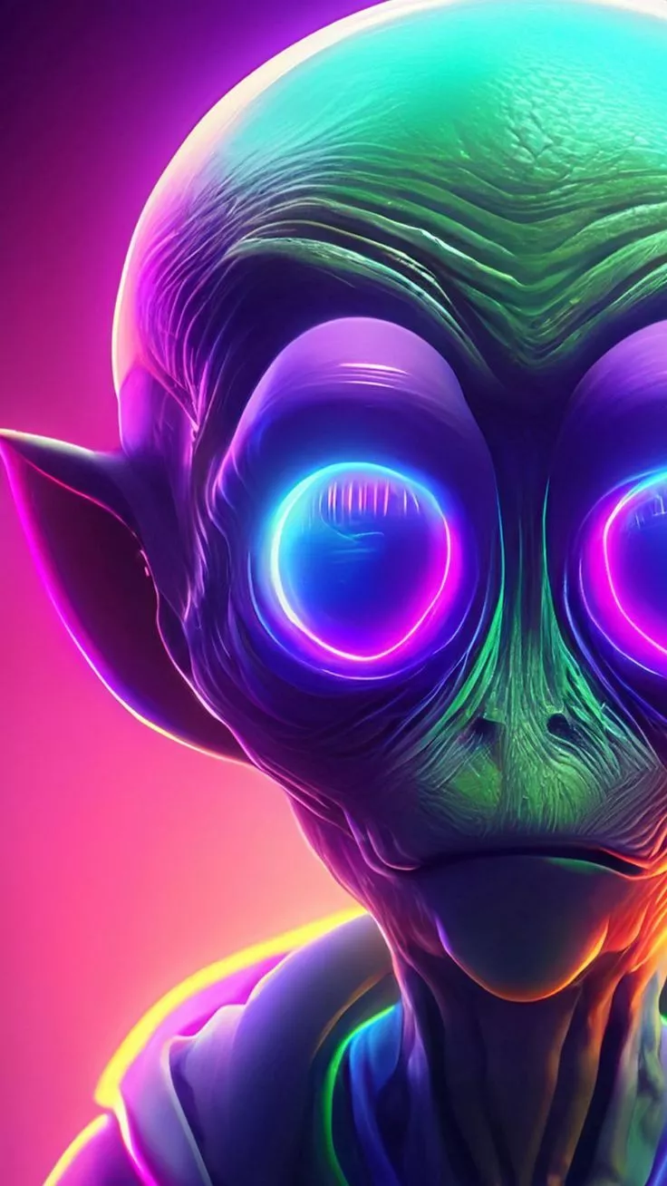 free wallpaper 4K alien, head, eyes