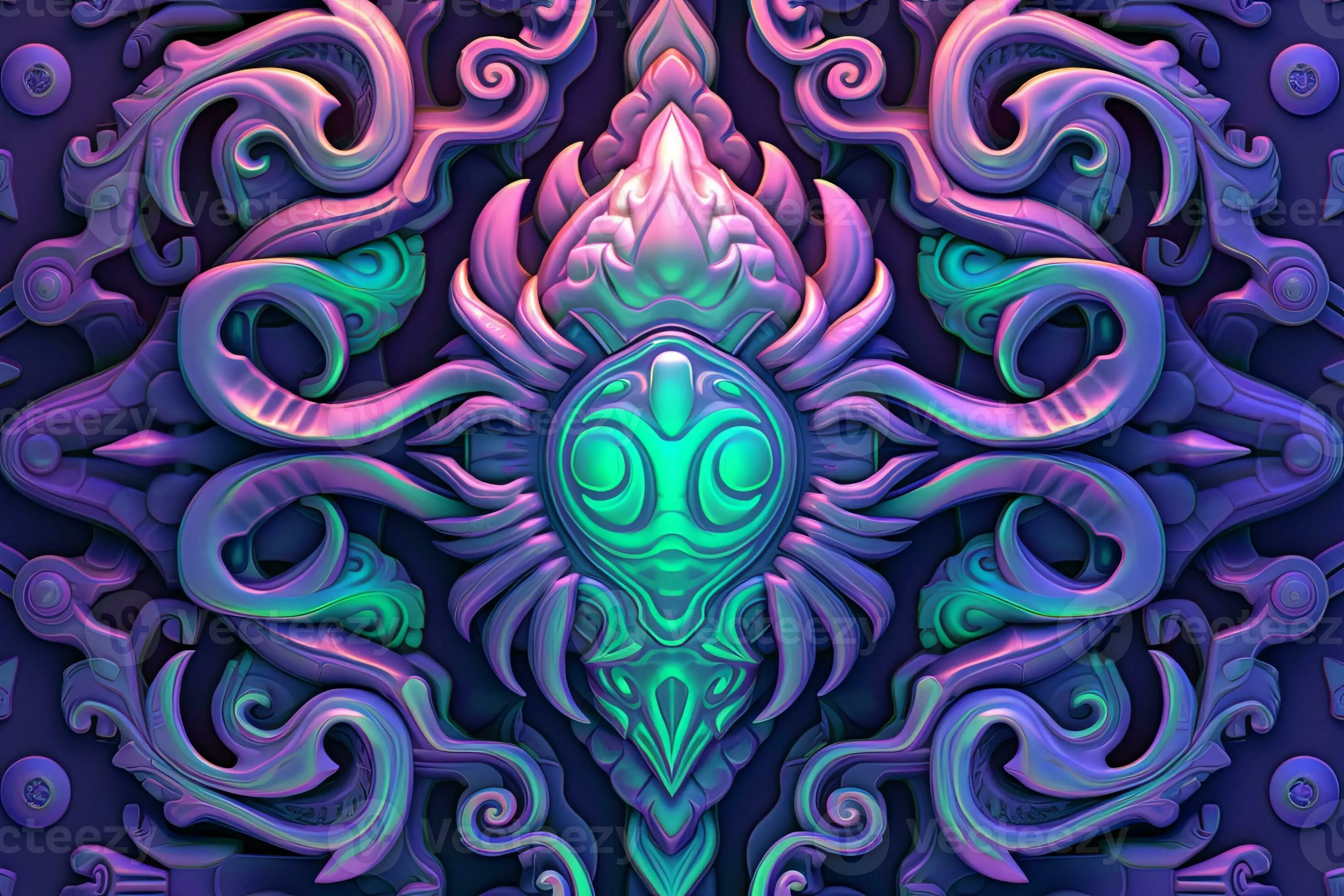purple glowing abstract tentacle alien