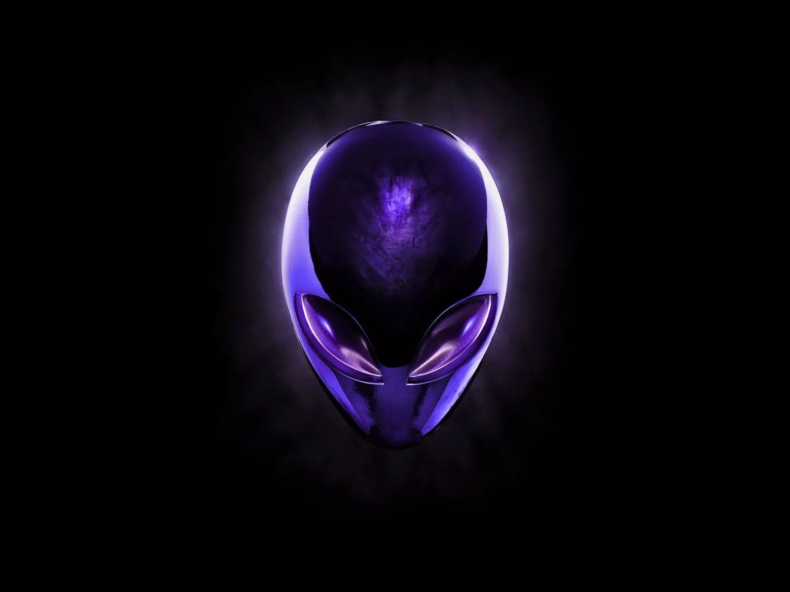 Purple alien, black background Desktop
