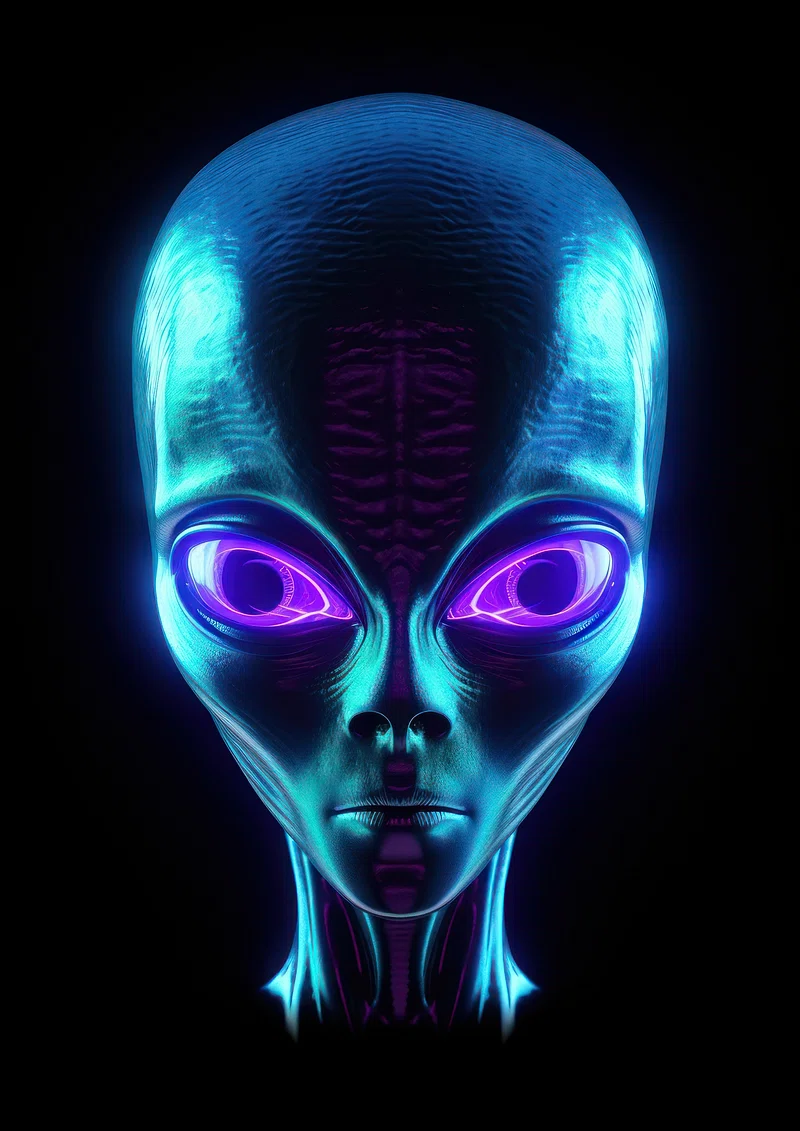 Alien iridescent purple illuminated