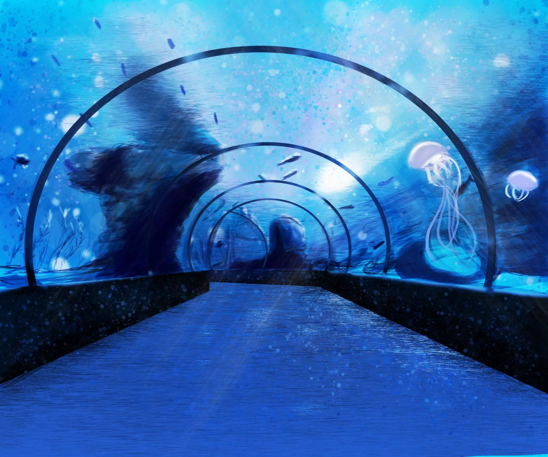 Aquarium Anime Original HD Wallpaper