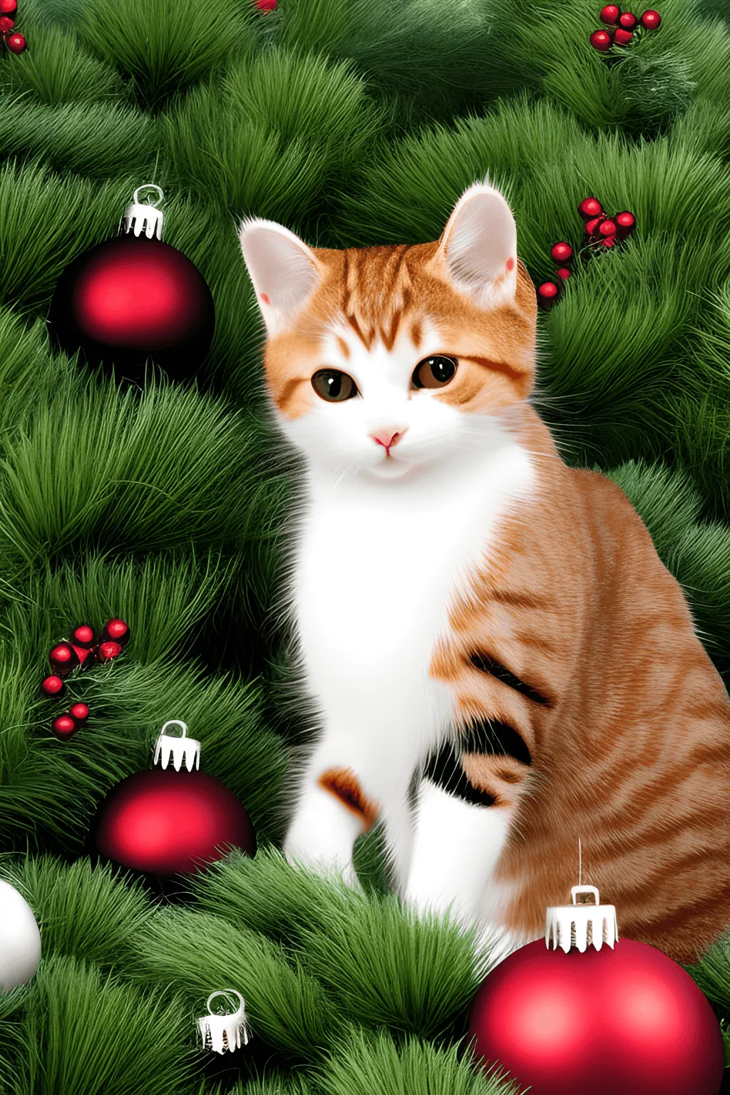 Cute Christmas Cat Portrait · Creative