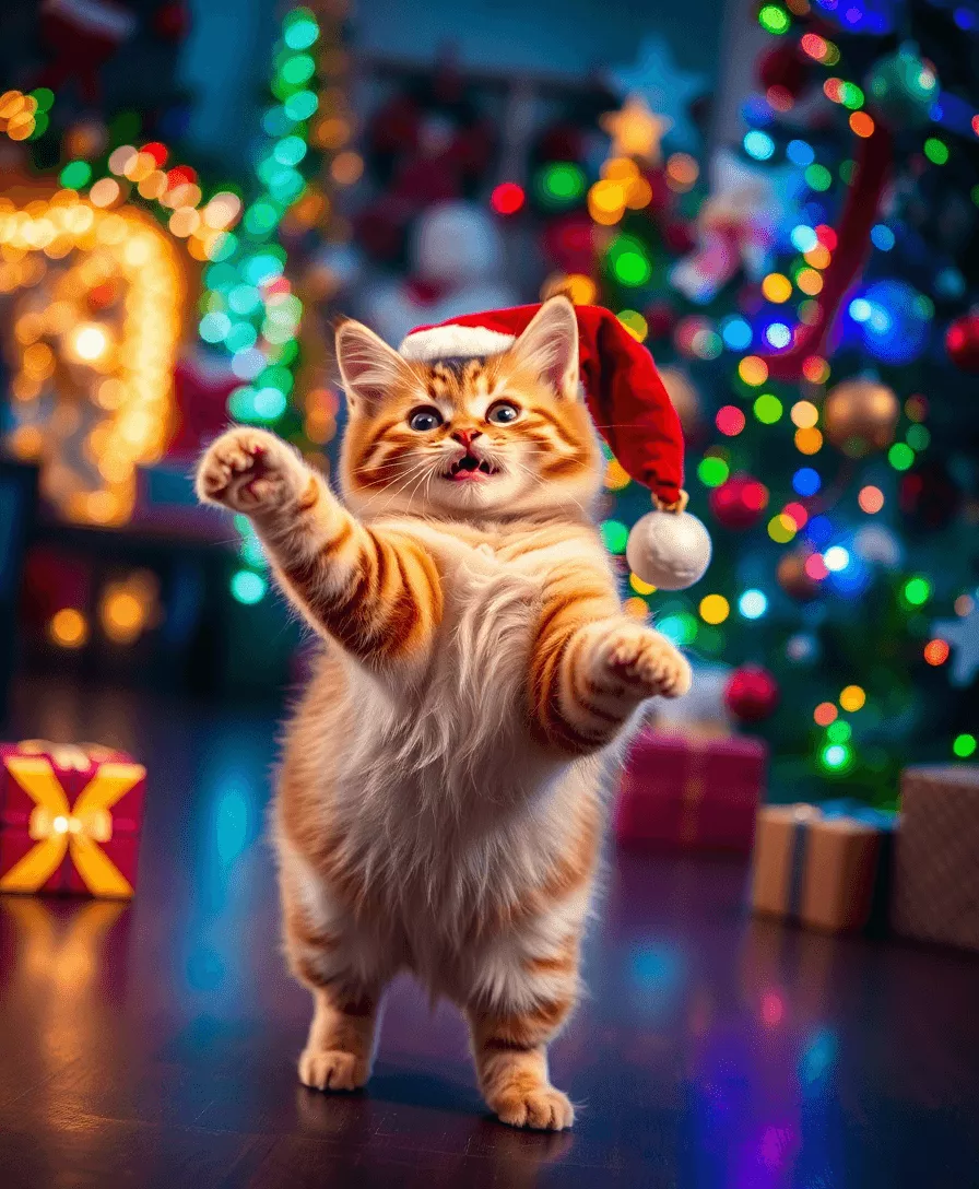 dancing cat christmas Image