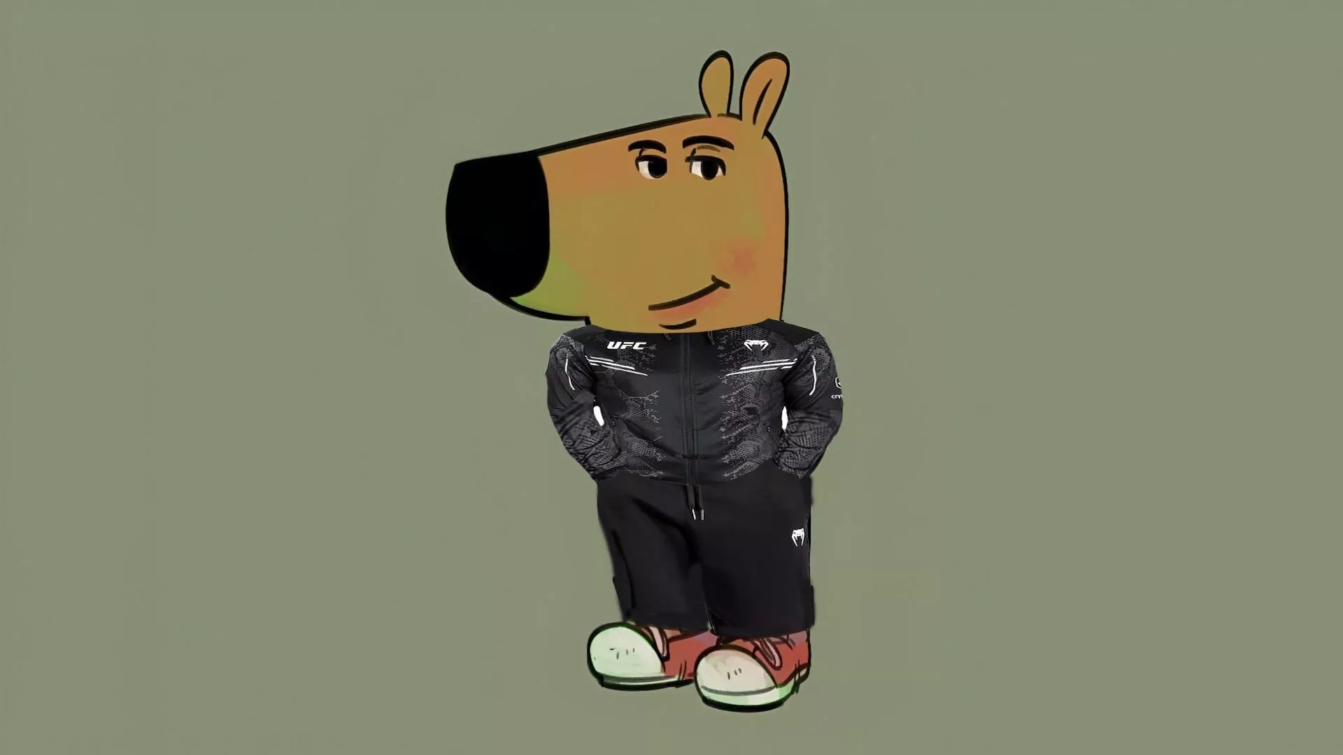 chill guy pulling an all nighter