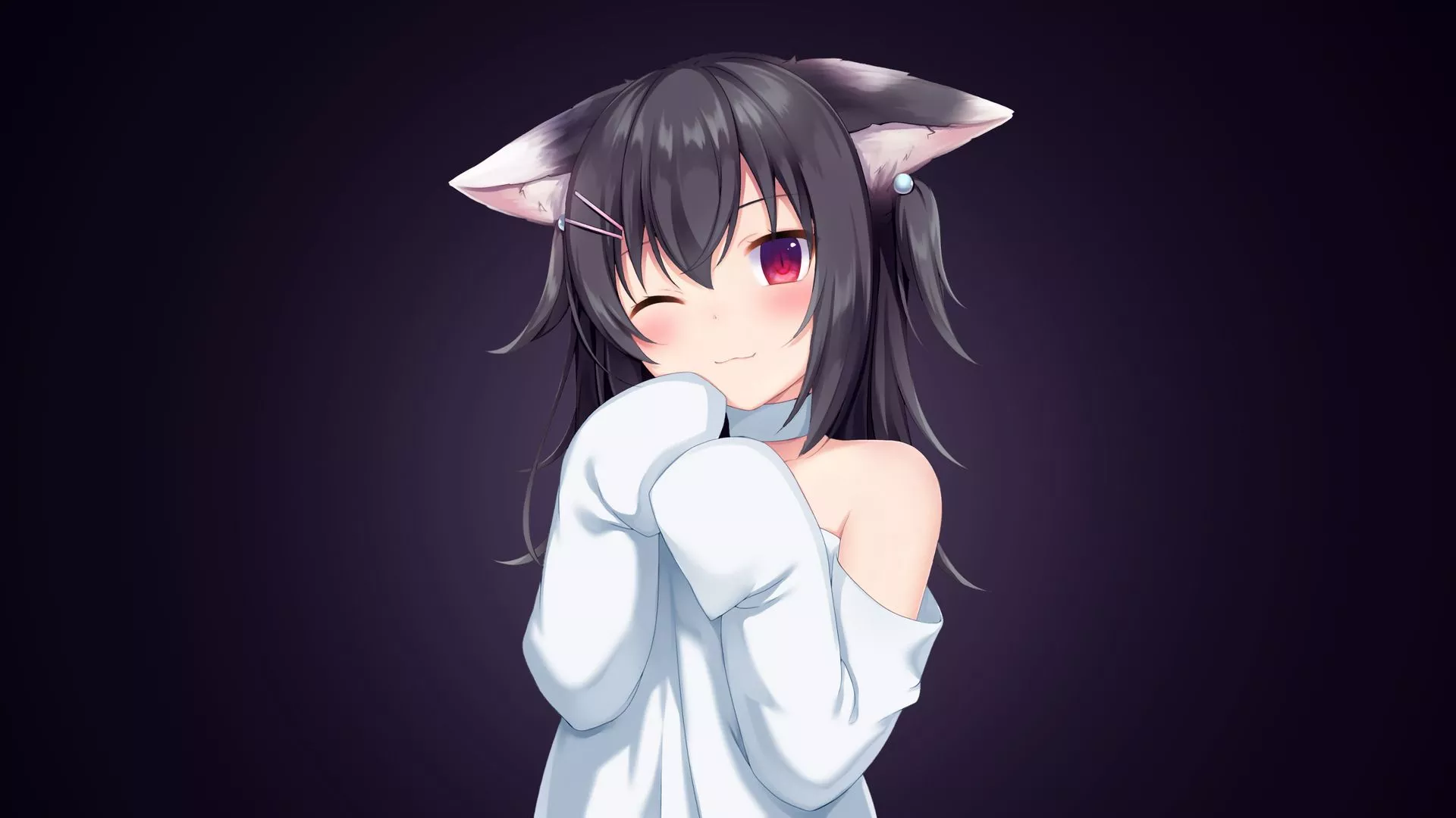 Anime Girl Cat Ears 4k Laptop