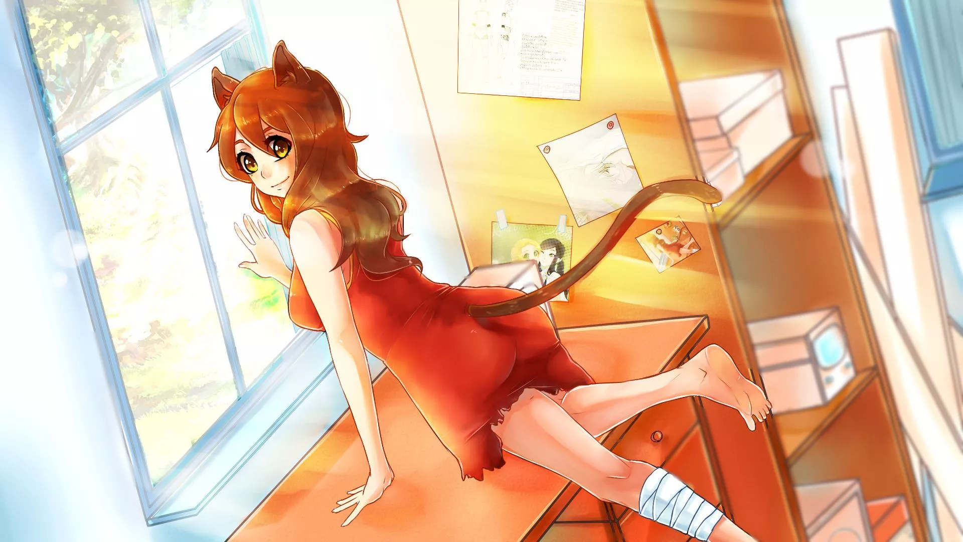 HD desktop wallpaper: Anime, Cat Girl