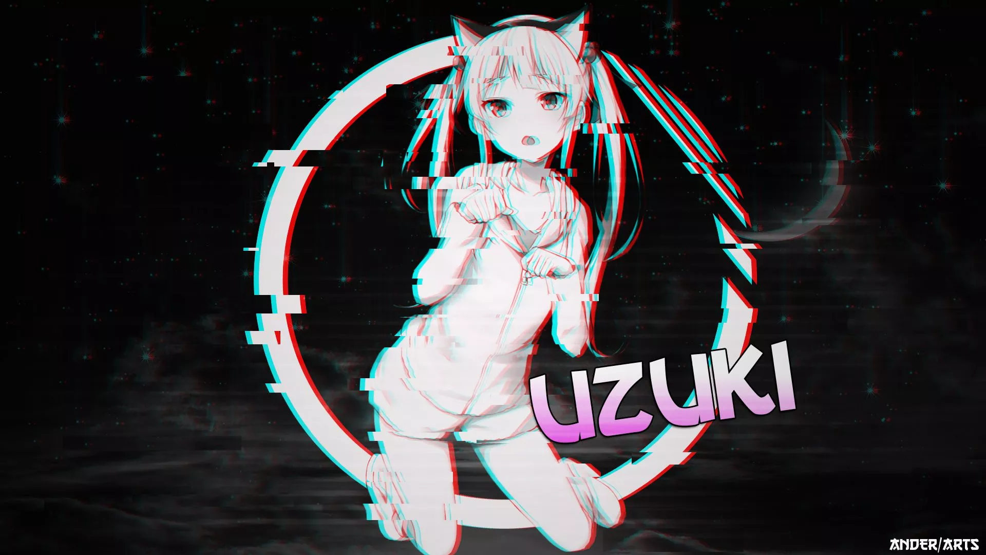 cat girl, anime, anime girls, glitch