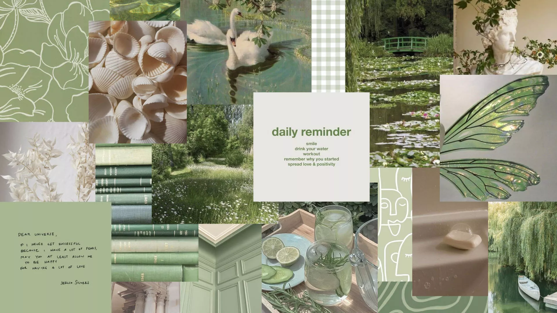 Sage Green Mood Aesthetic Collage