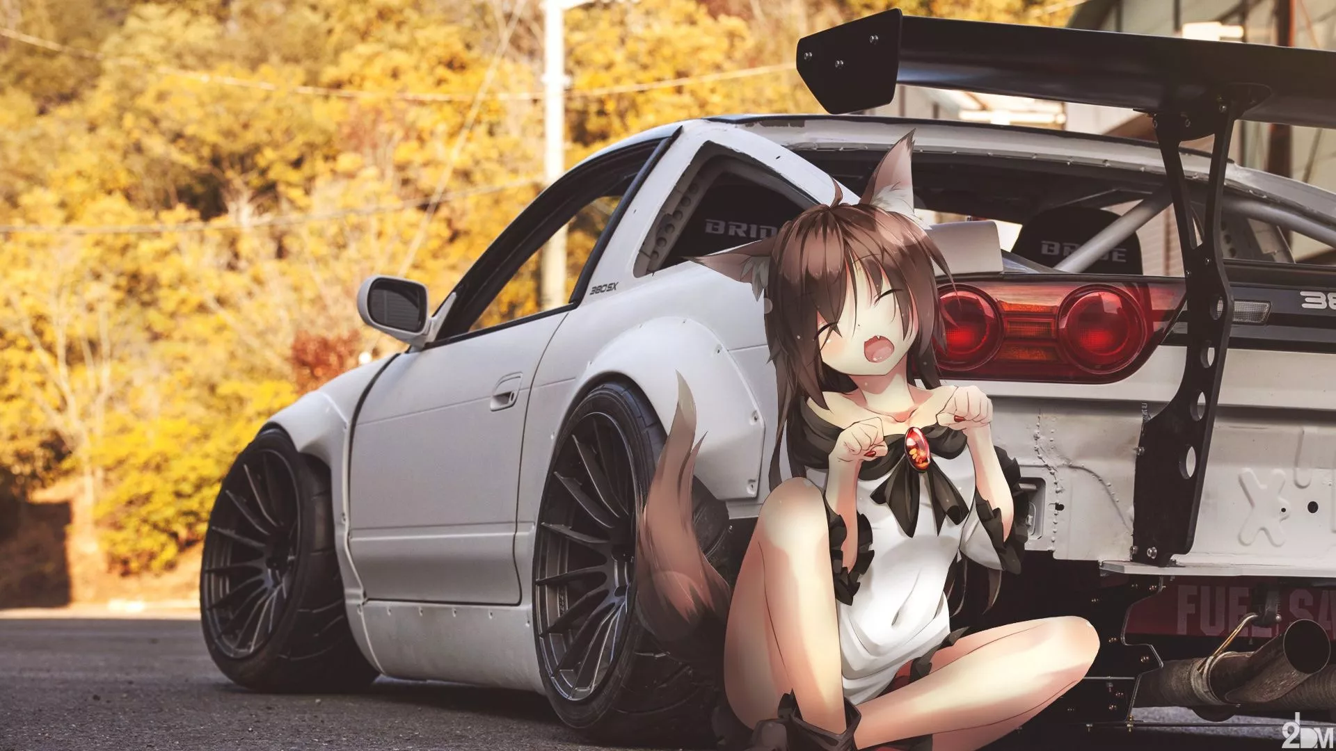 Wallpaper Anime, Nissan, drift, Art