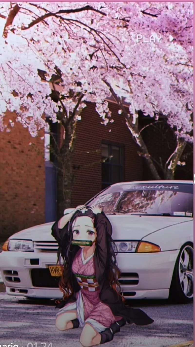 JDM X Anime, car, skyline, HD phone