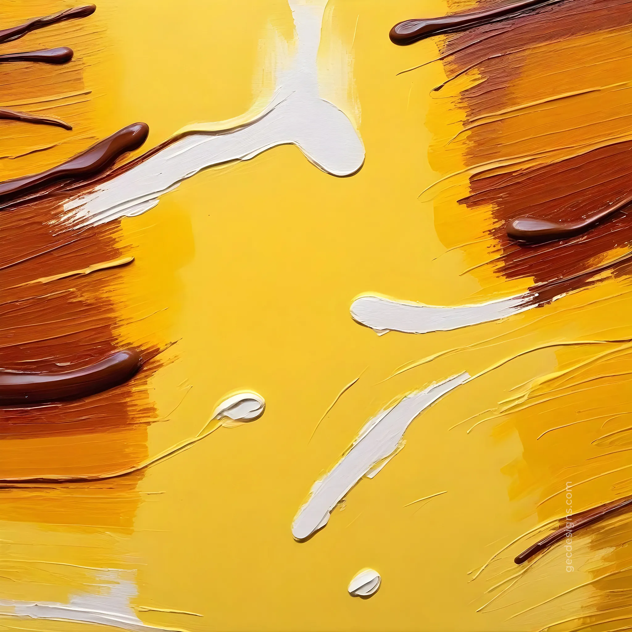 Yellow brown modern oil painting