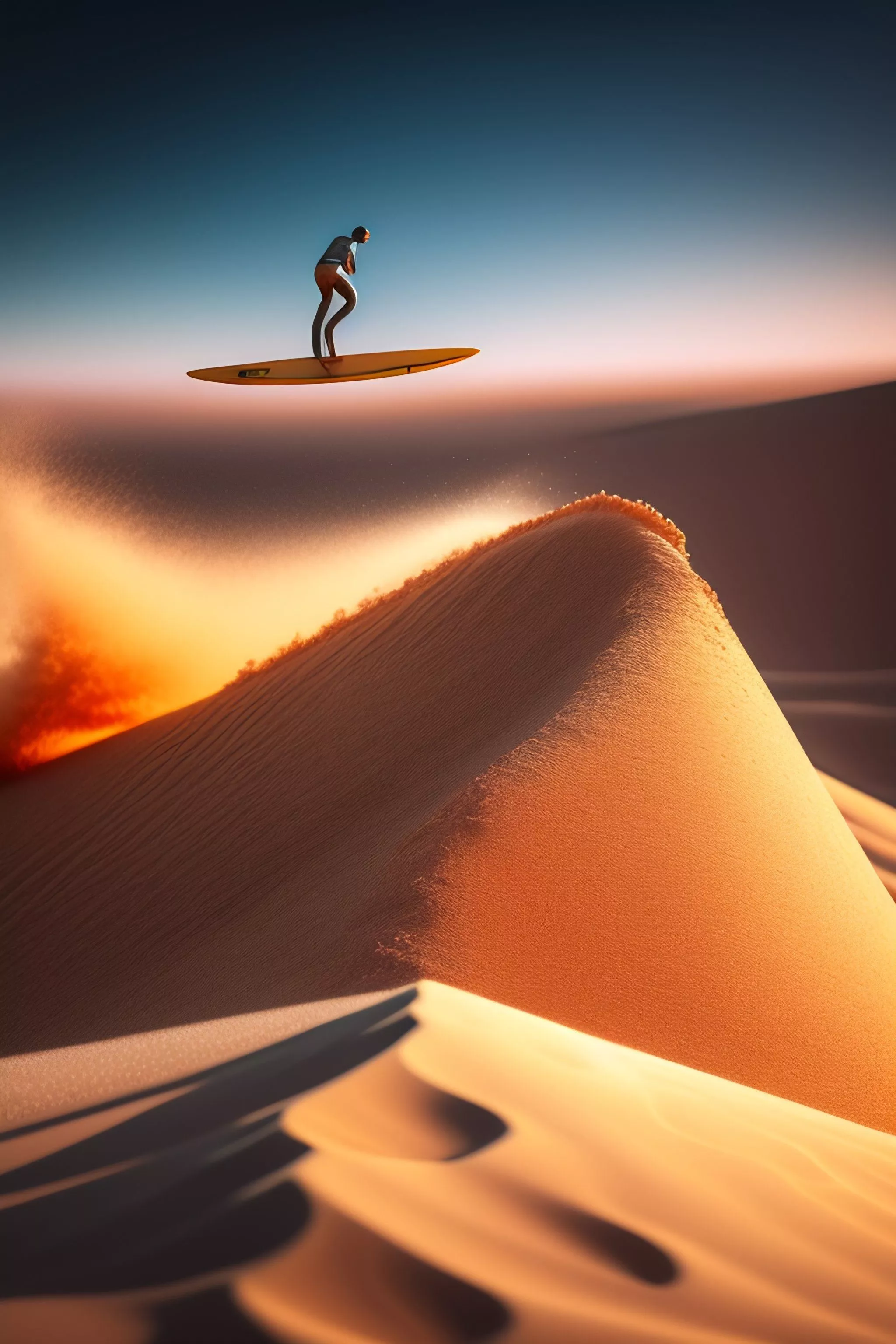 Silver surfer, on top of his