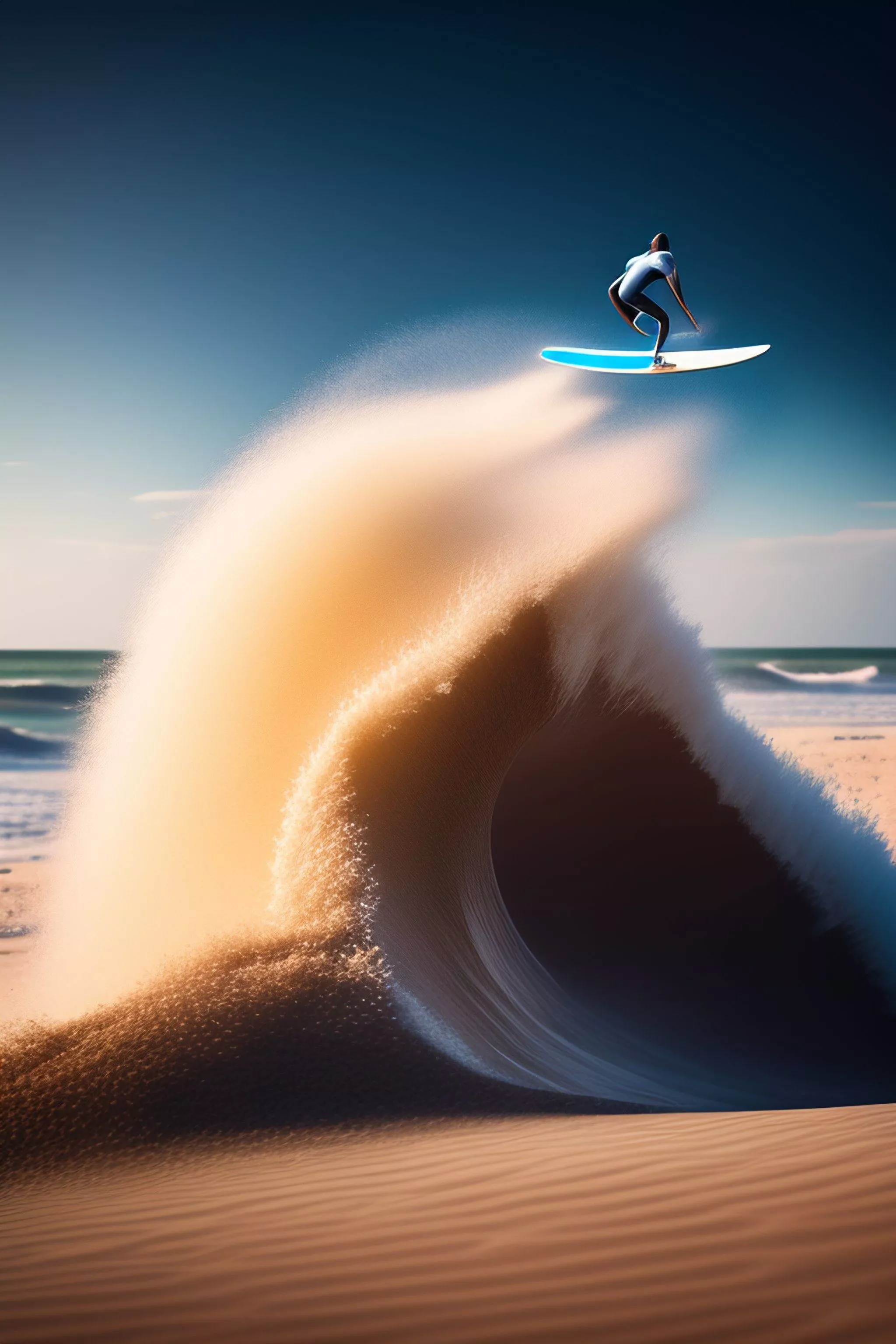 Silver surfer, on top of his