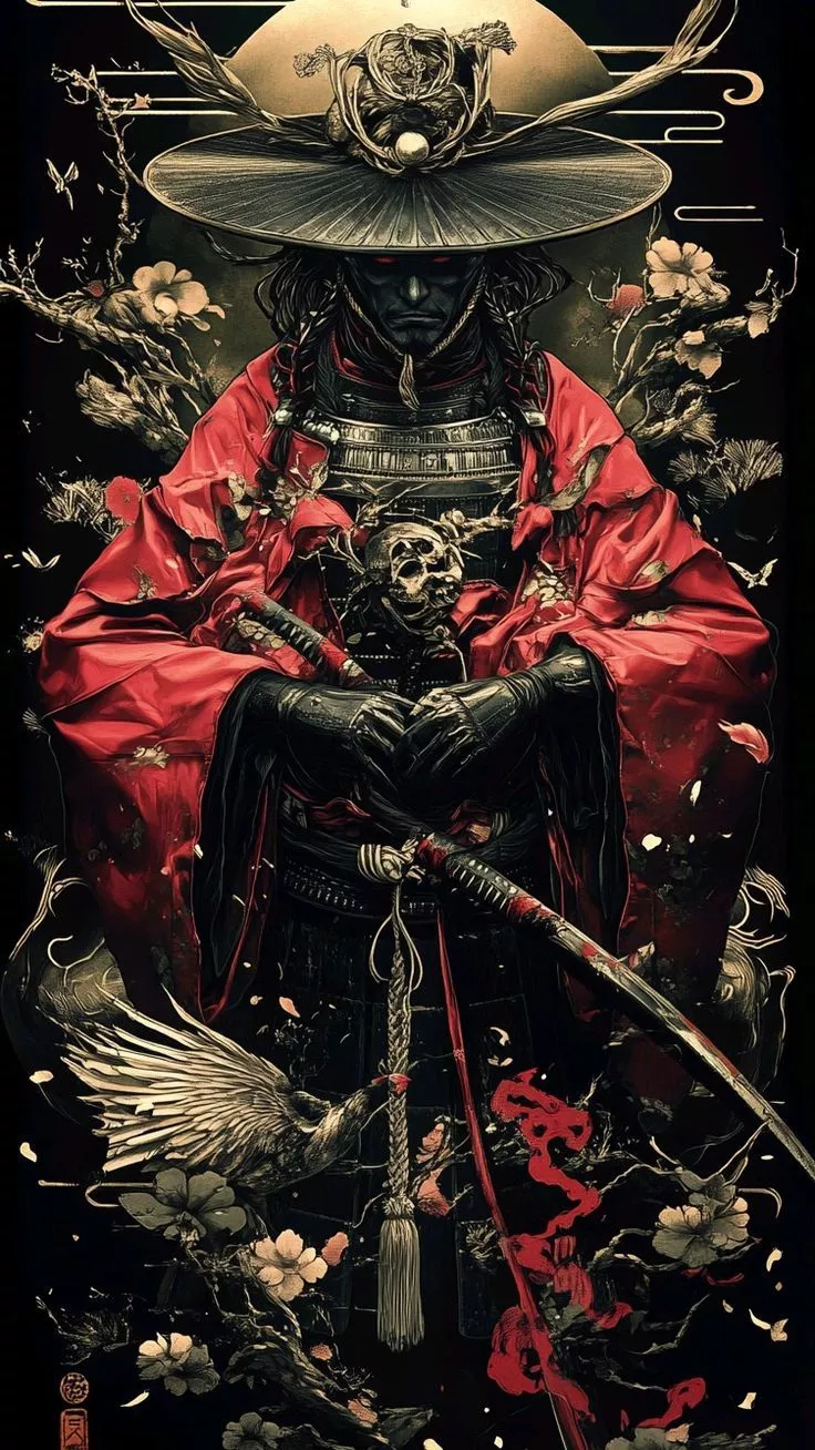 Black Wallpaper for iPhone 4k Samurai