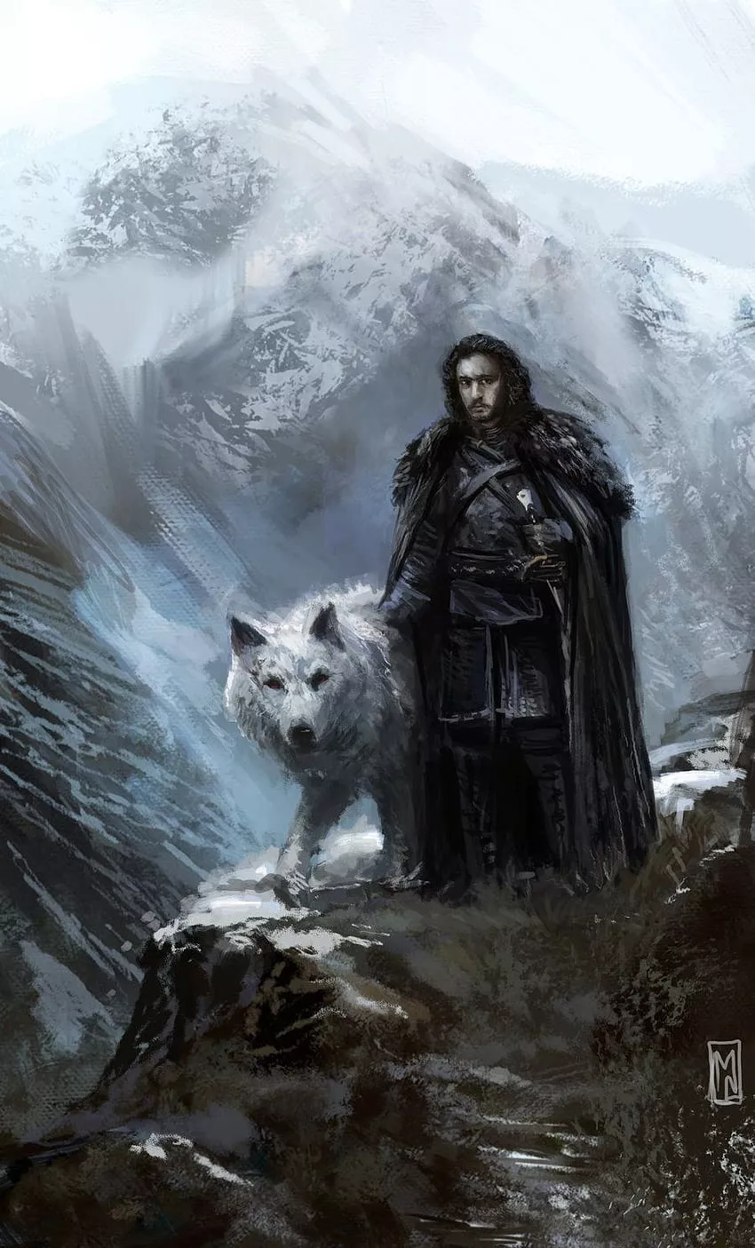 Jon Snow and Ghost HD phone wallpaper