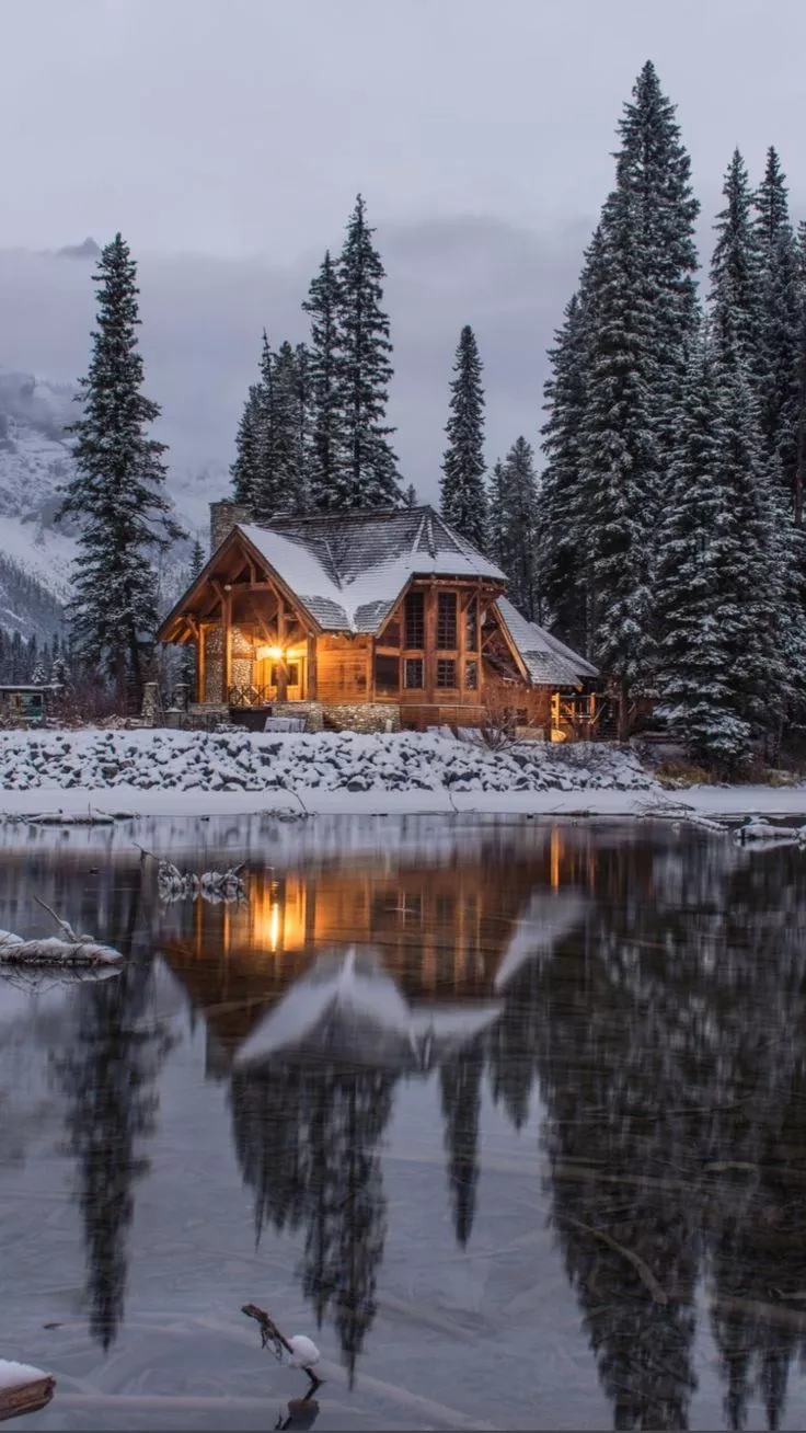 Winter cabin aesthetic