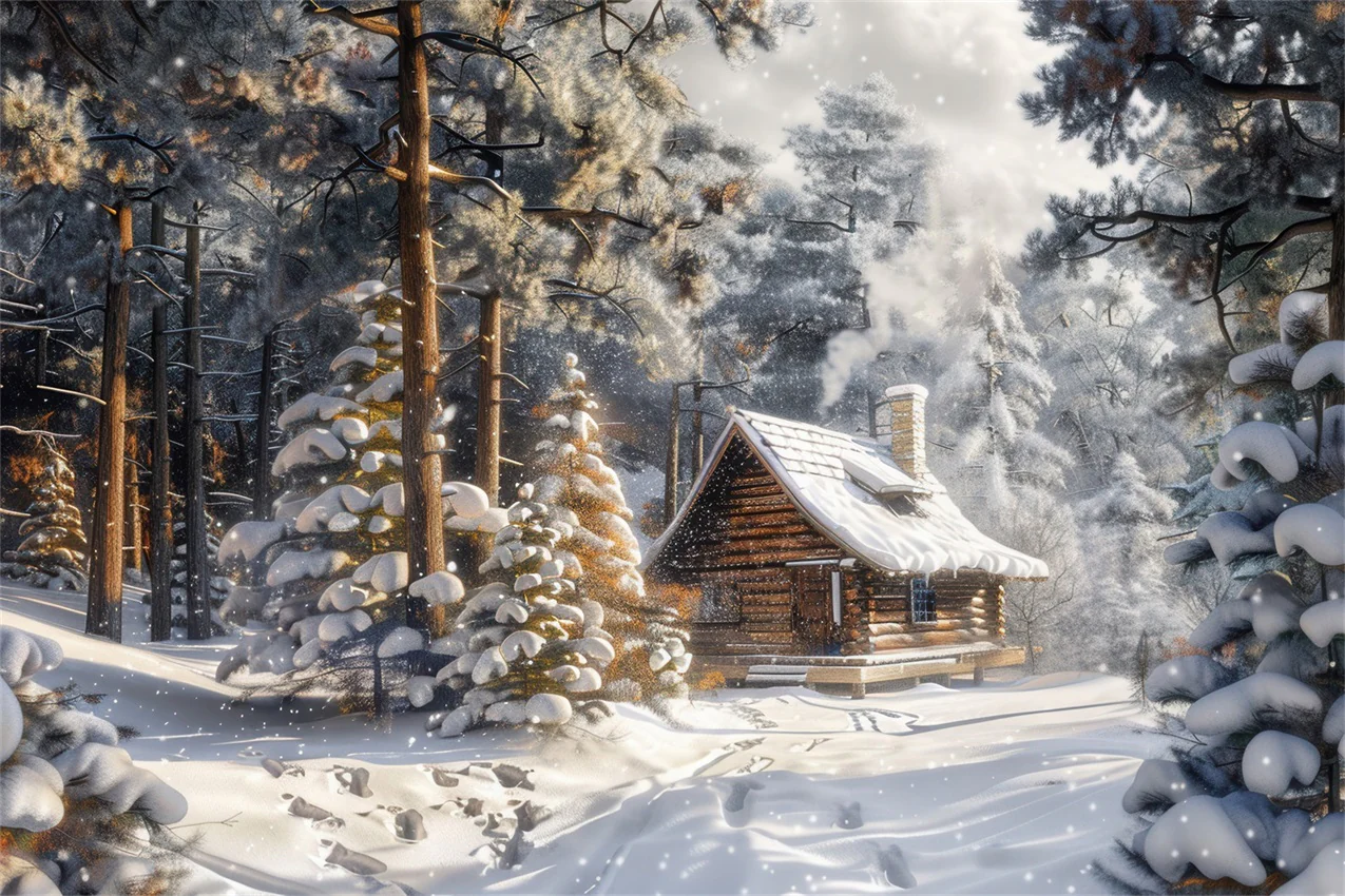 Winter Wonderland Cabin Surrounded Snow