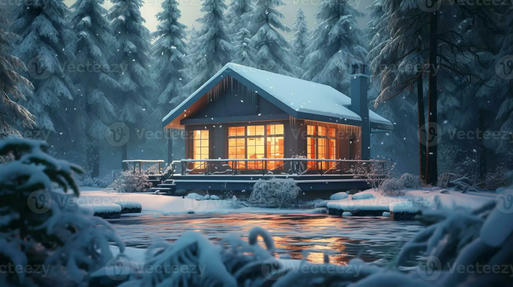 Winter Cottage Image