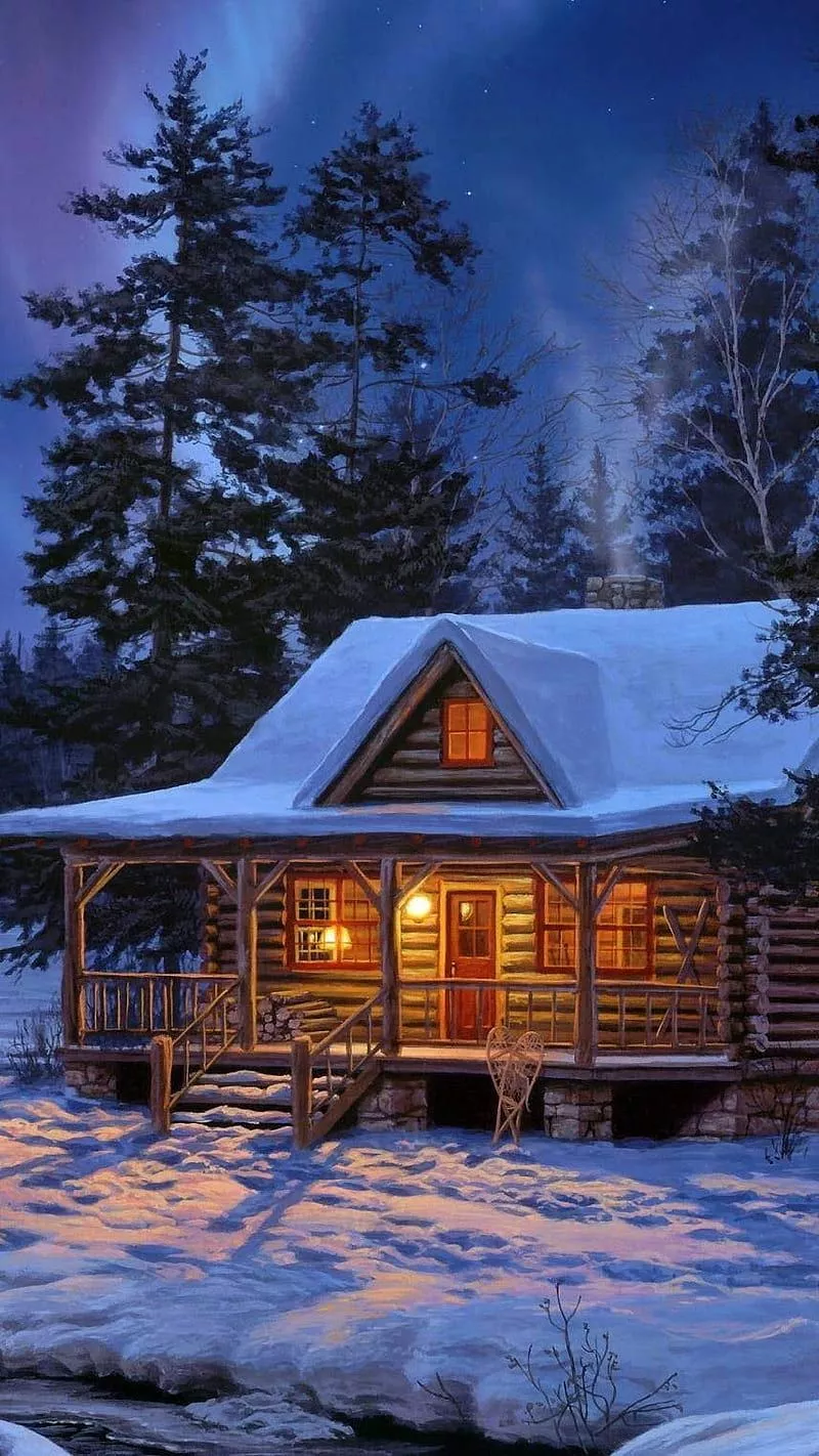 Cabin, log, HD phone wallpaper