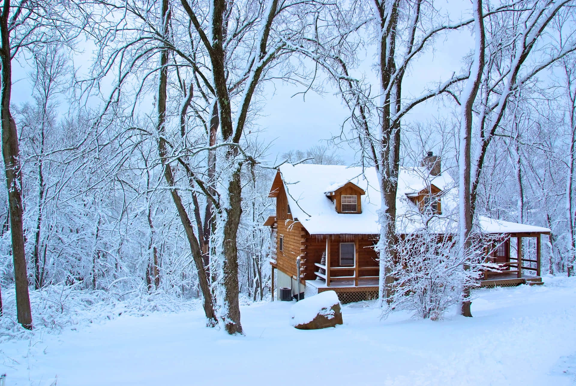 Download Cozy Winter Cabin Nestled