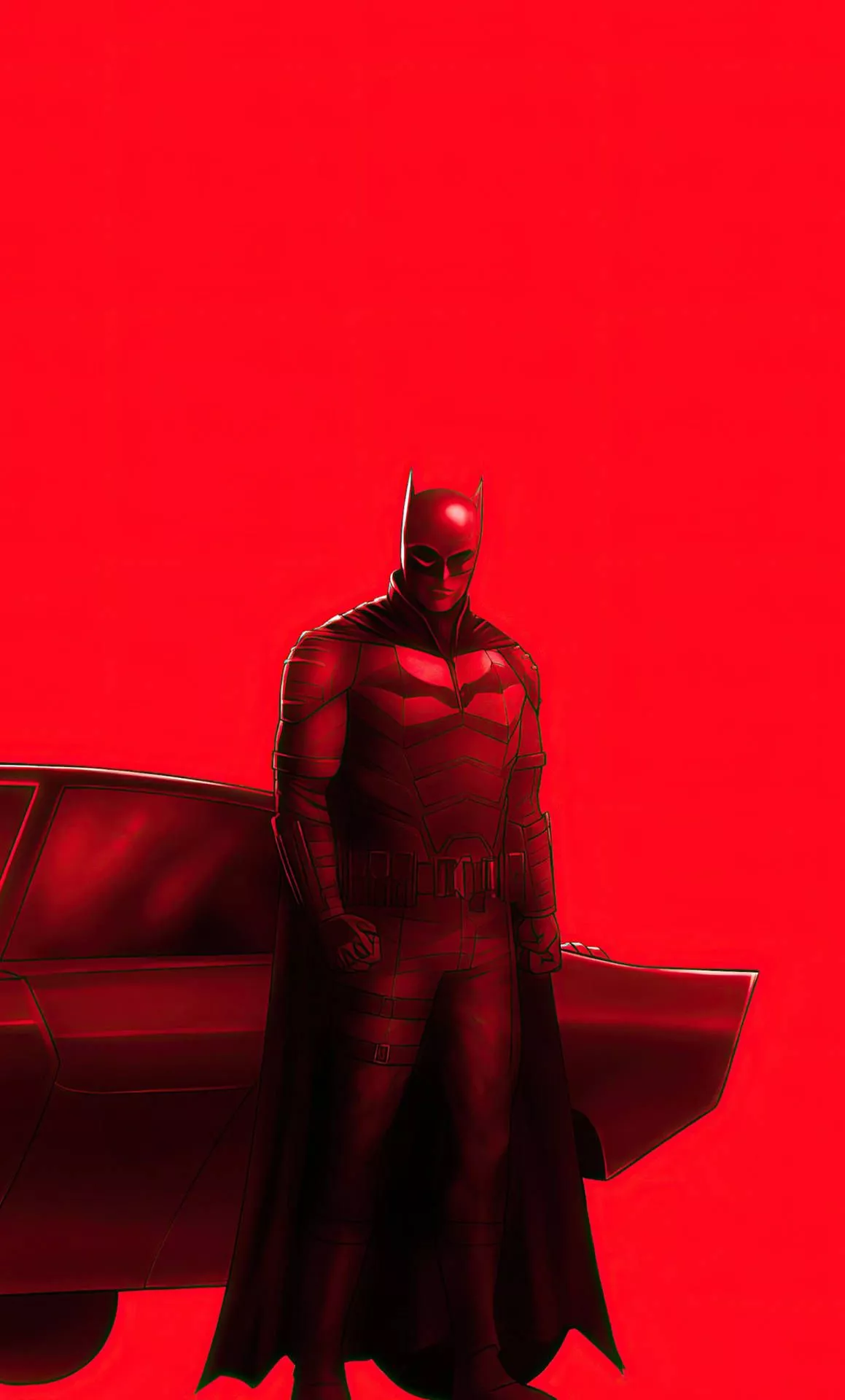 Red The Batman iPhone Mobile Wallpaper