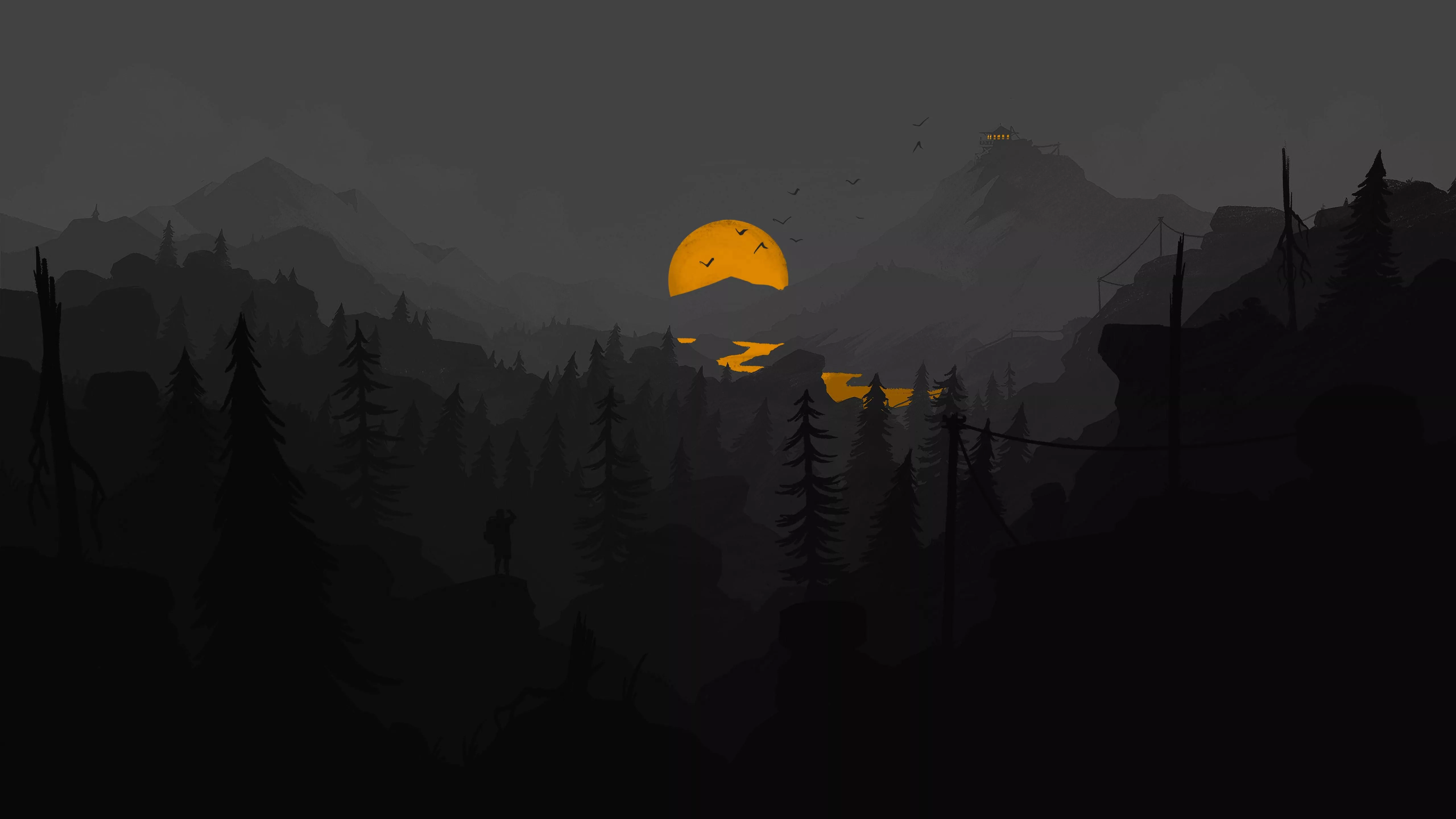 Firewatch 4K Night Wallpaper