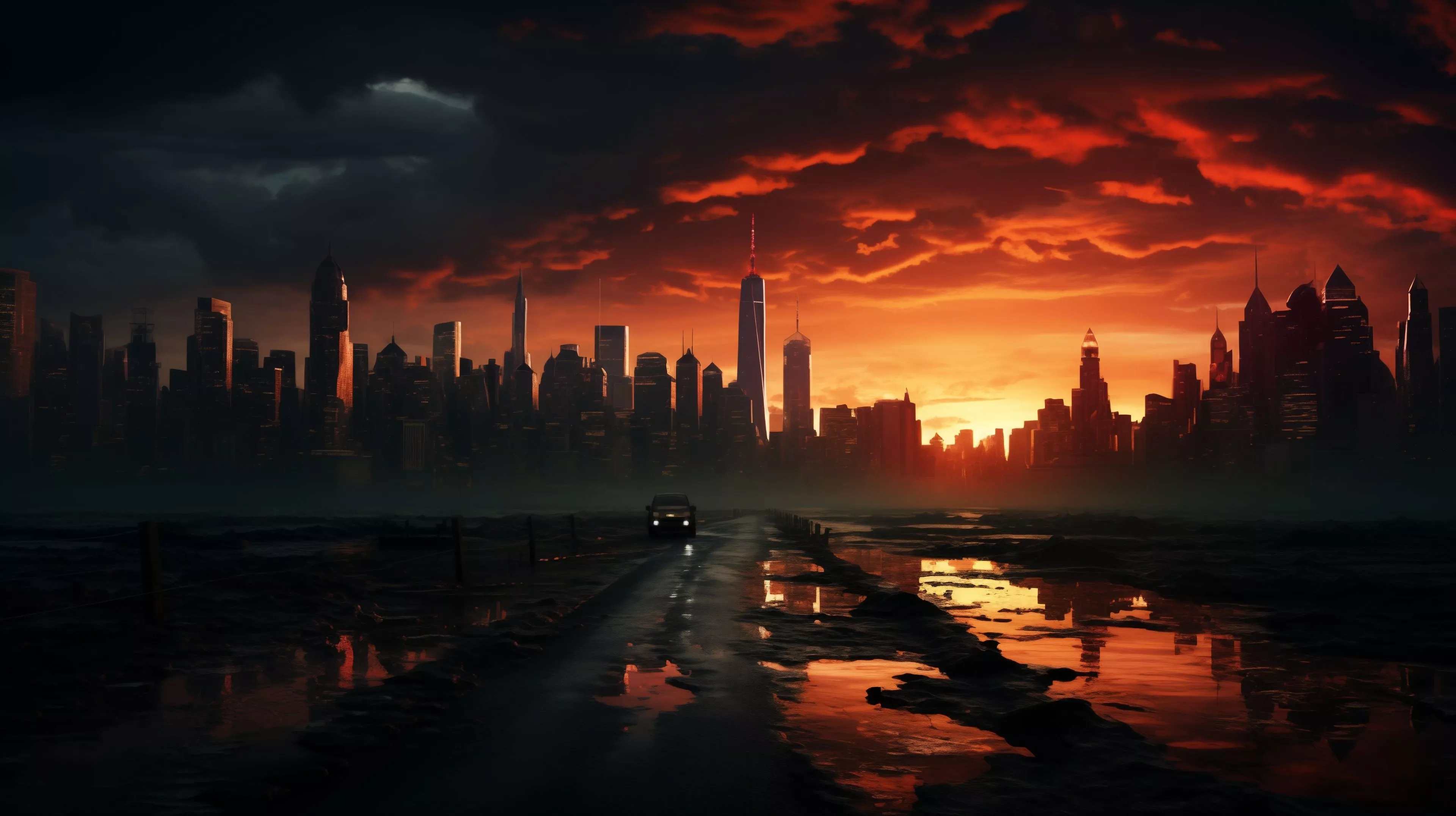 4K City with Darkness Wallpaper, HD