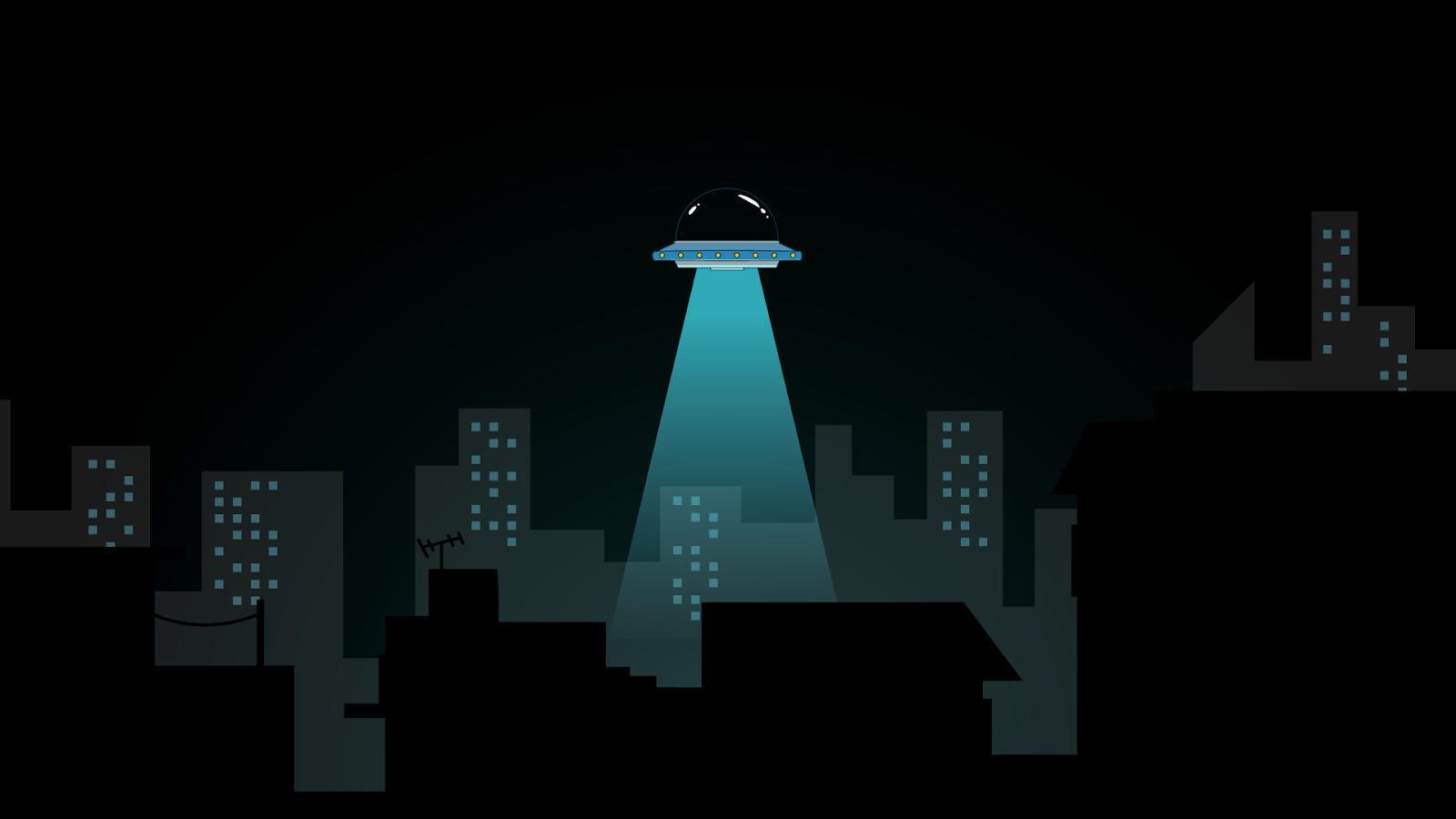 Minimalist Alien in the City Wallpaper