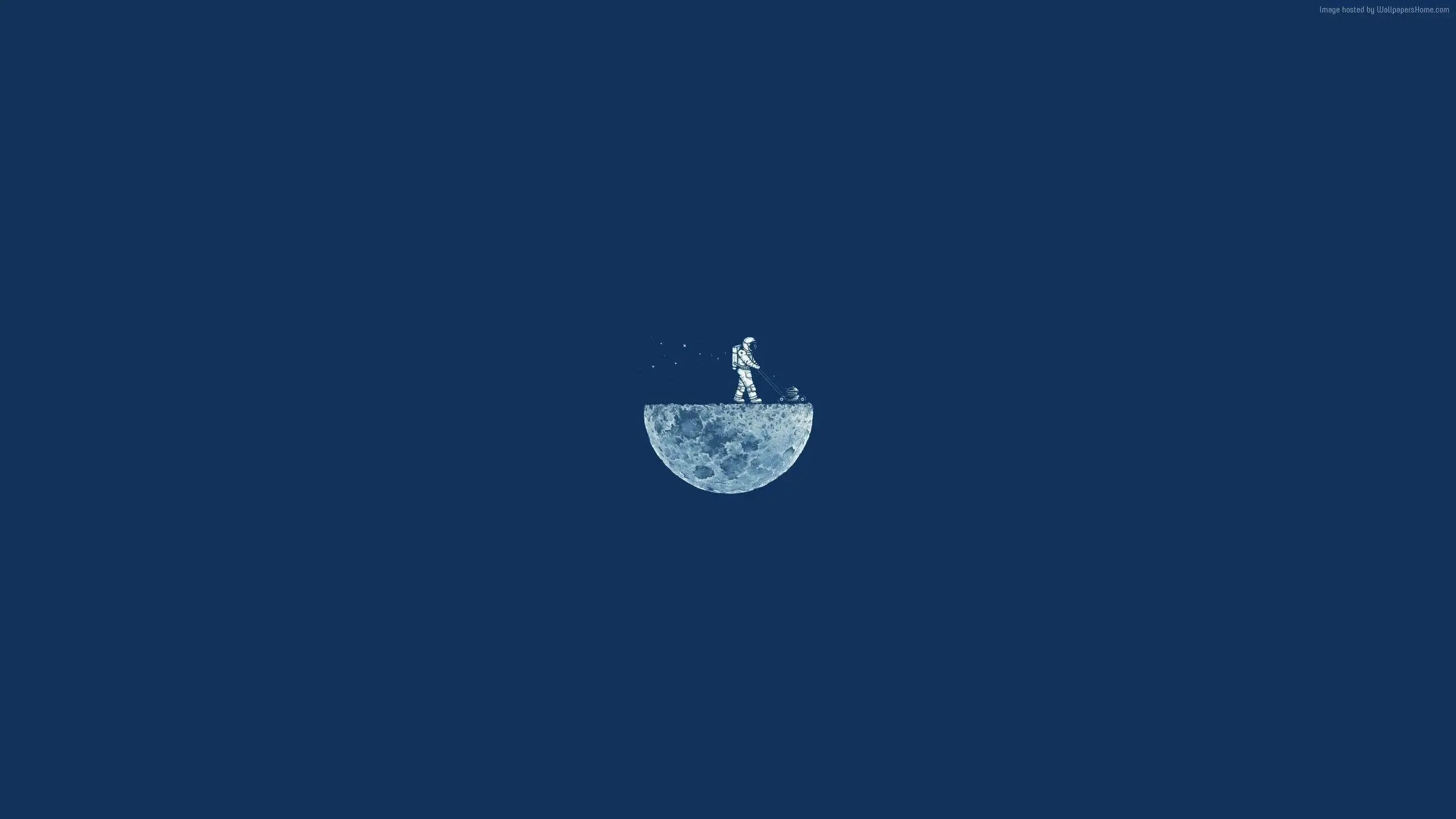 Astronaut Moon Blue Minimalist For MacOS HD 4K