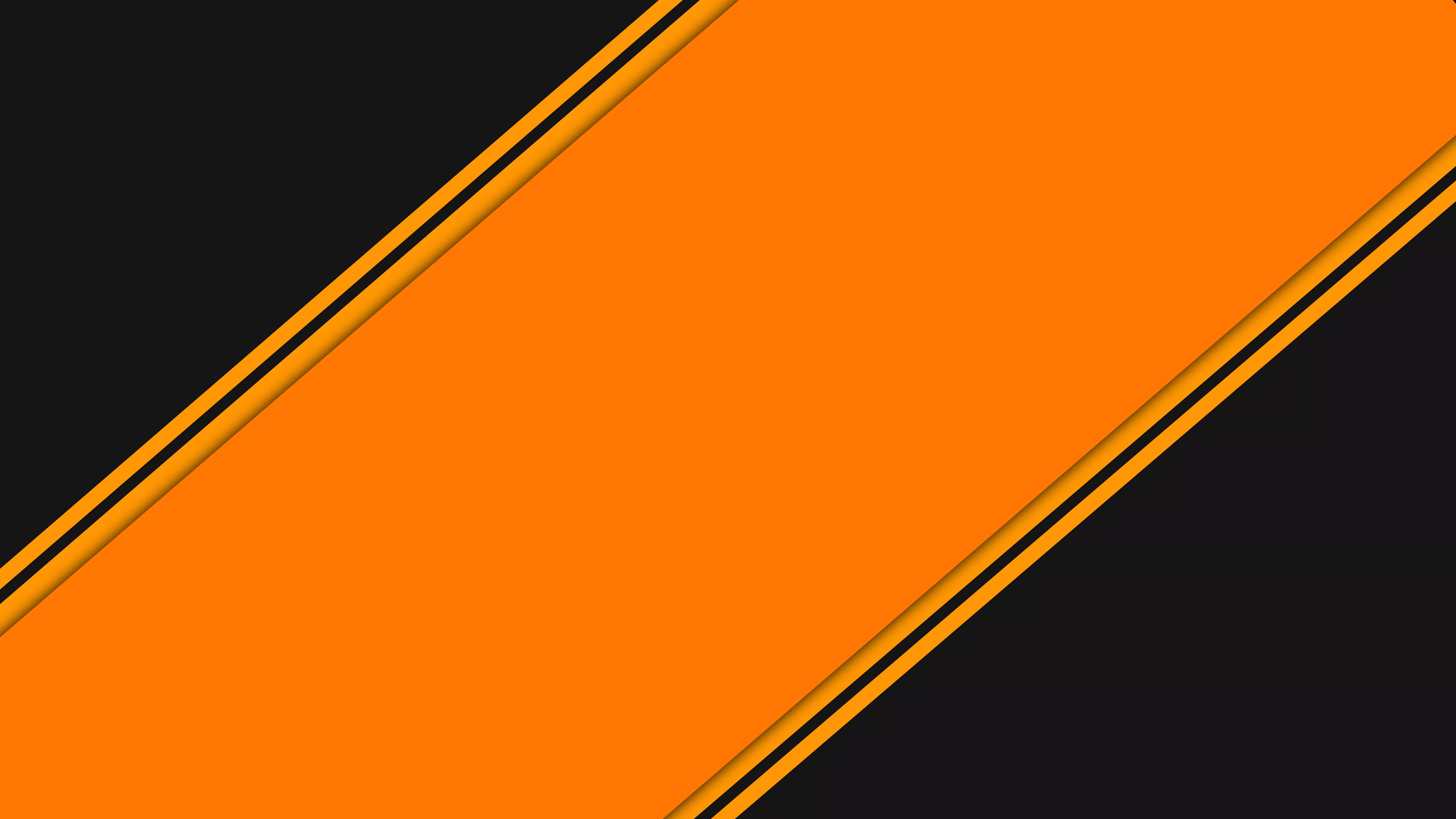 Orange Black Minimalist Lines 4K 8K HD