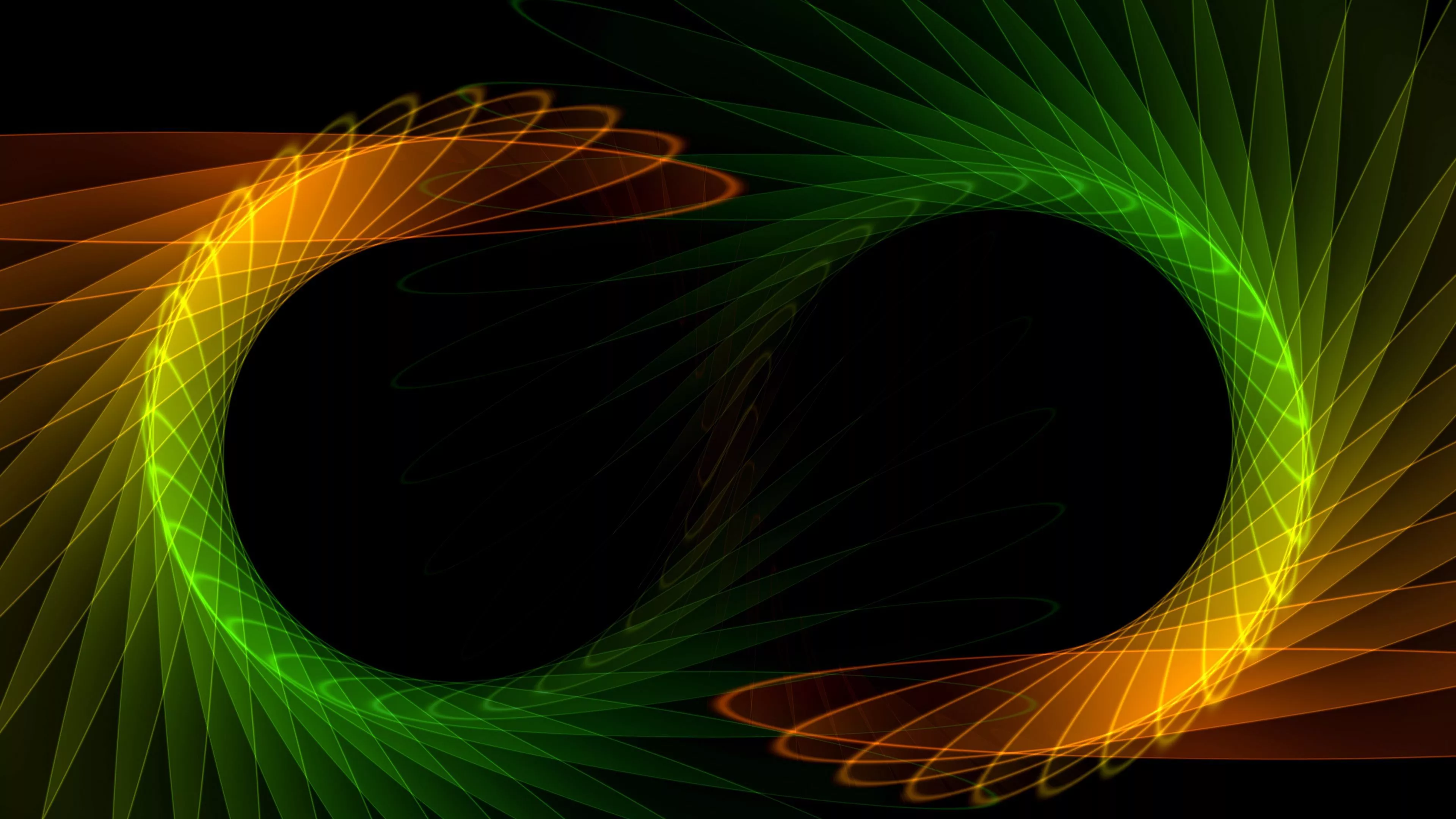 Green Orange Black Patterns Abstract