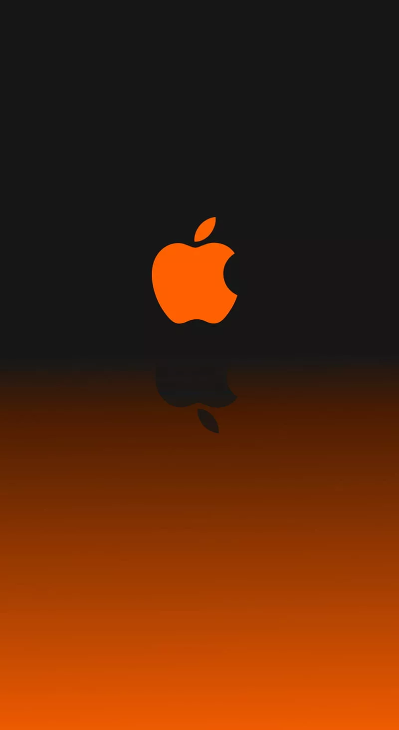 Apple orange, 11, apple, black, imac, ios, ipad, iphone, logo, mac, orange, HD phone wallpaper
