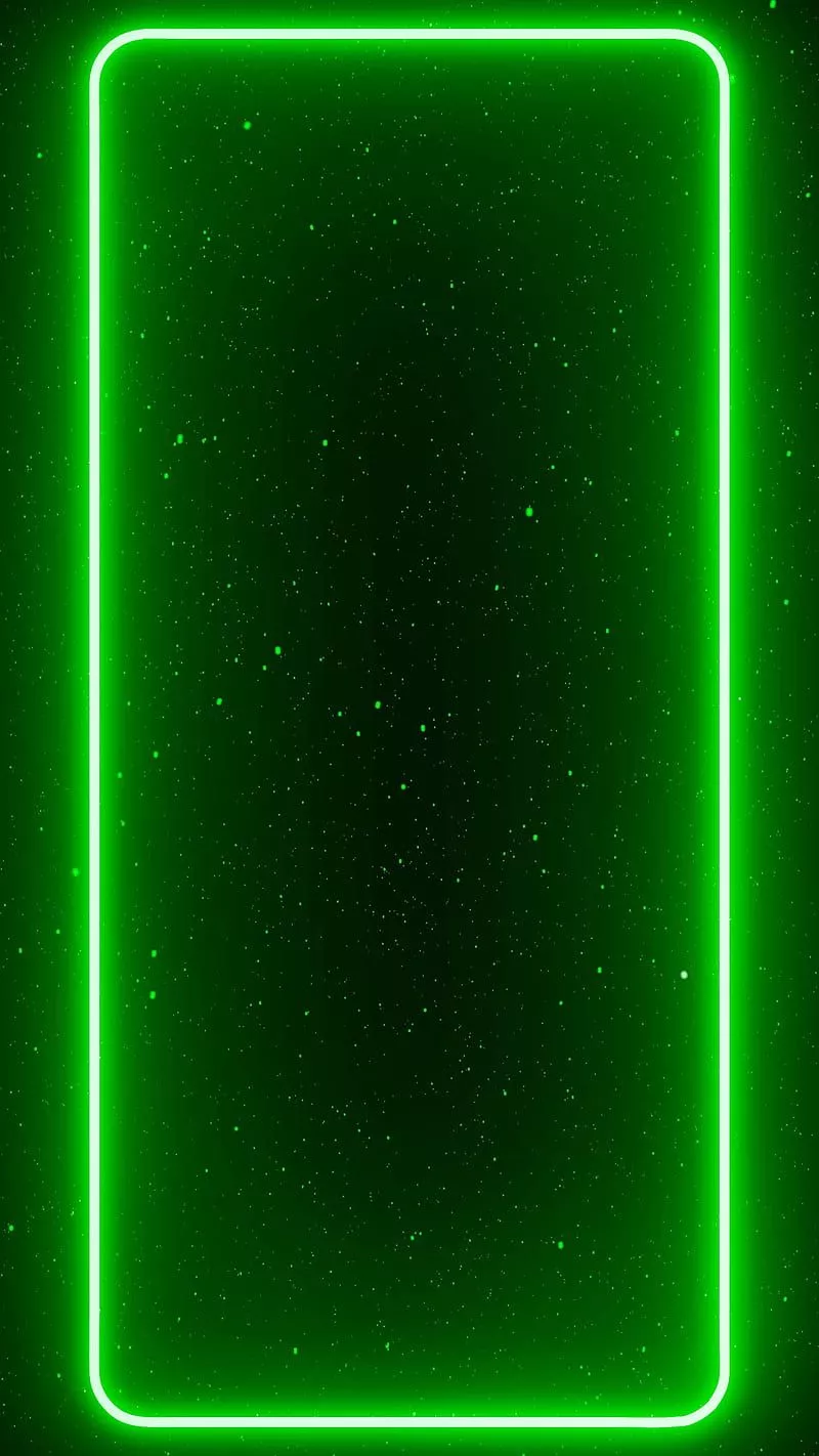 Neon 3D Frame, amoled, border, edge, glow, green, oled, star, HD phone wallpaper