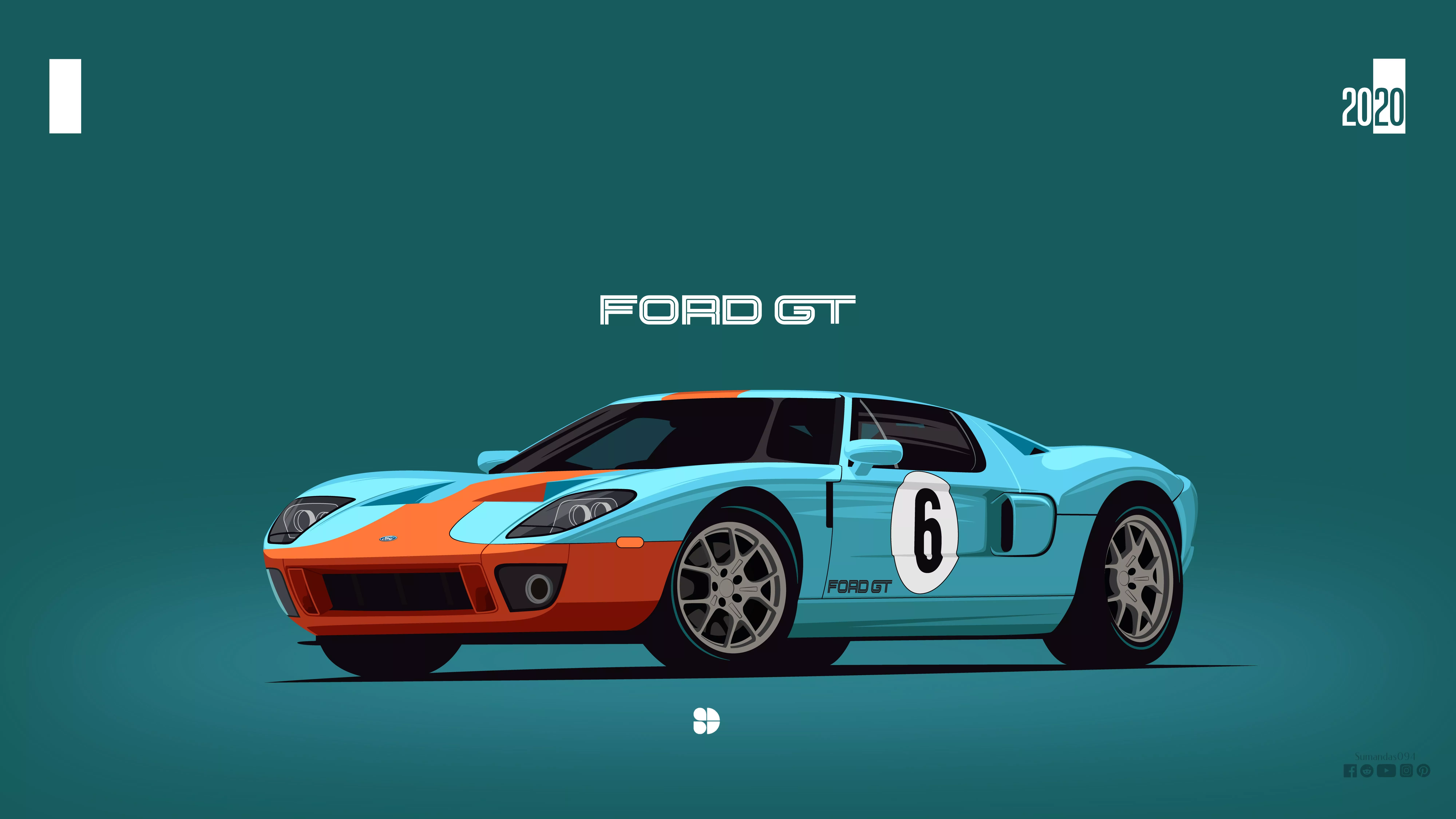 Ford GT40 Minimalist Wallpaper, HD Cars