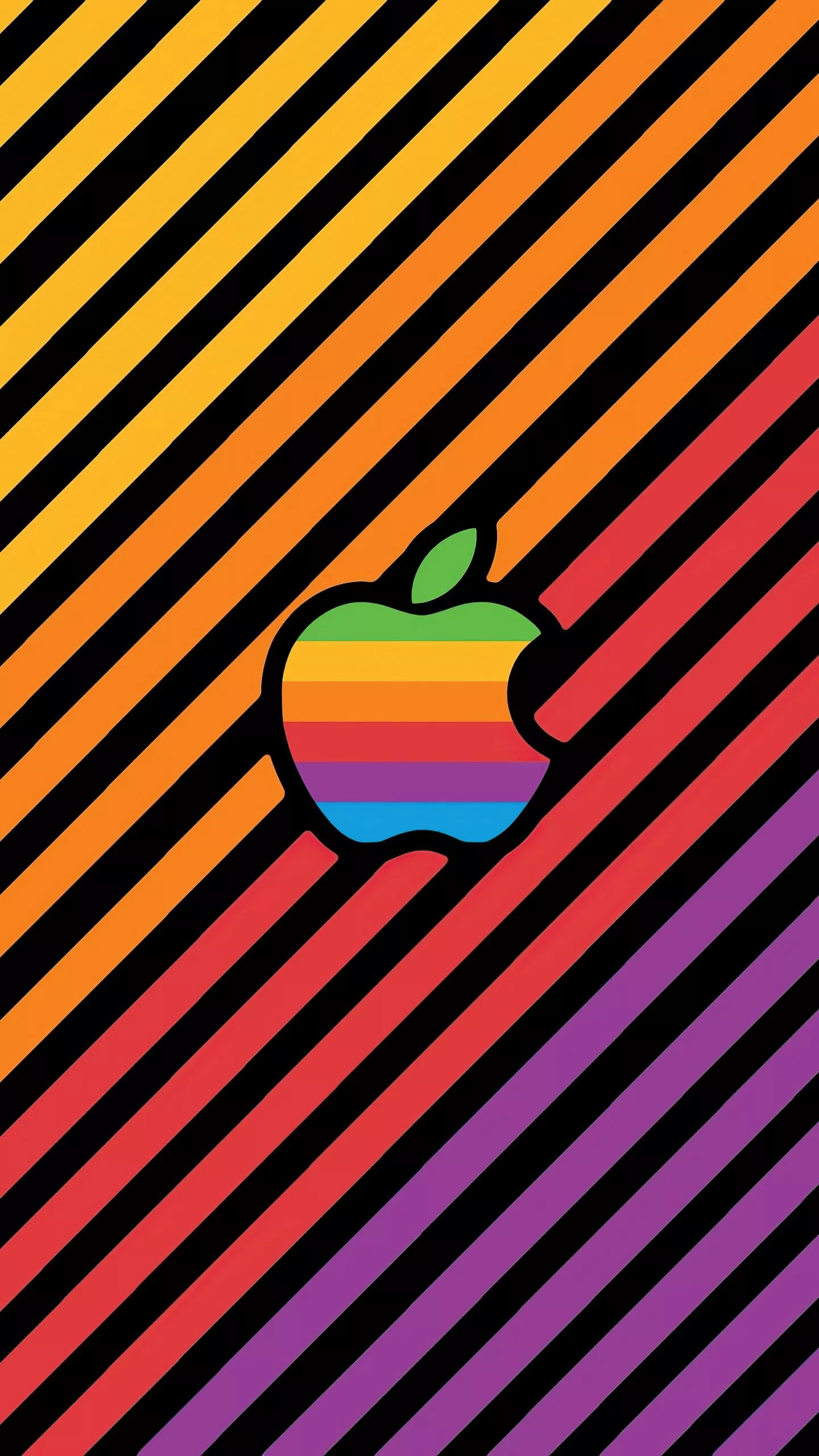 Apple Wallpaper 4K, Multicolor, Stripes