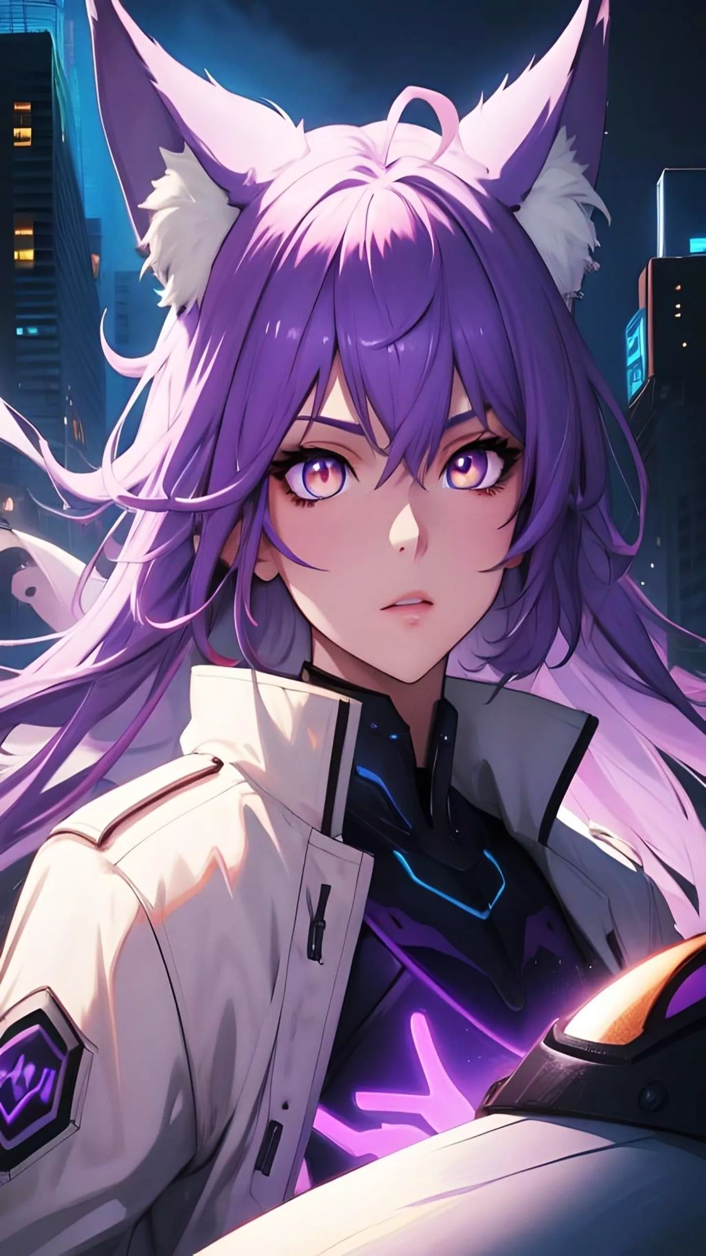 Anime wallpaper iphone 15 purple fox