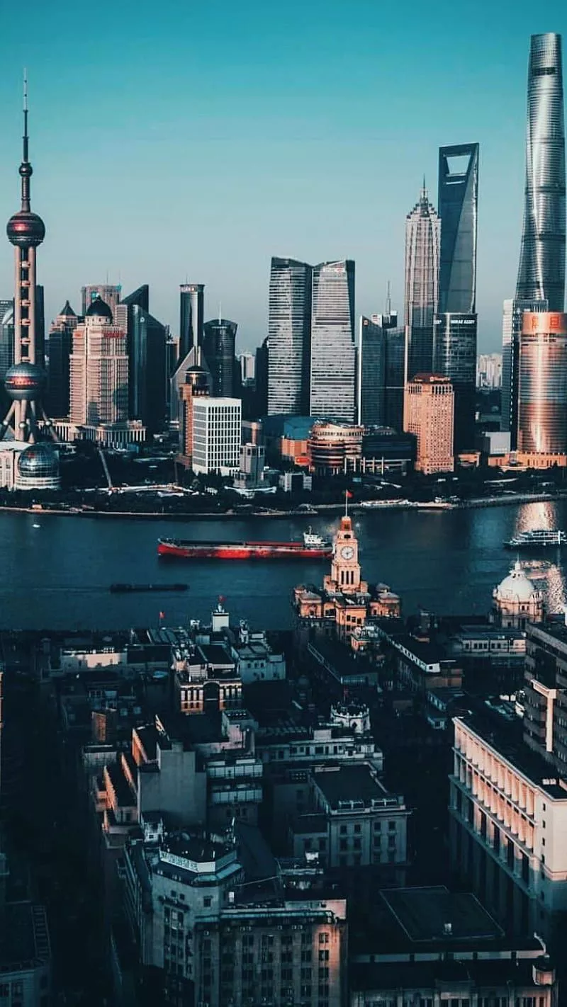 Shanghai, china, town, HD phone