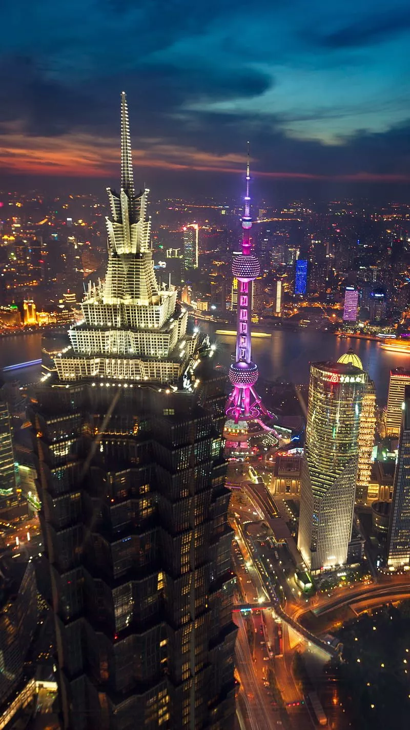 Shanghai, aerial, architecture, china